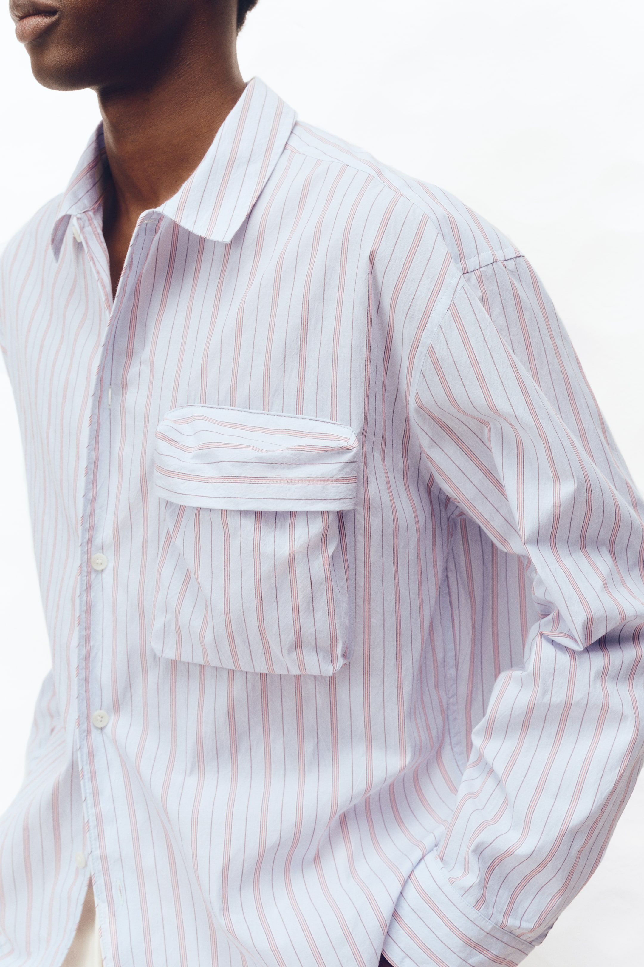 Мужские рубашки H&M Relaxed-Fit Cotton Shirt — фото 5