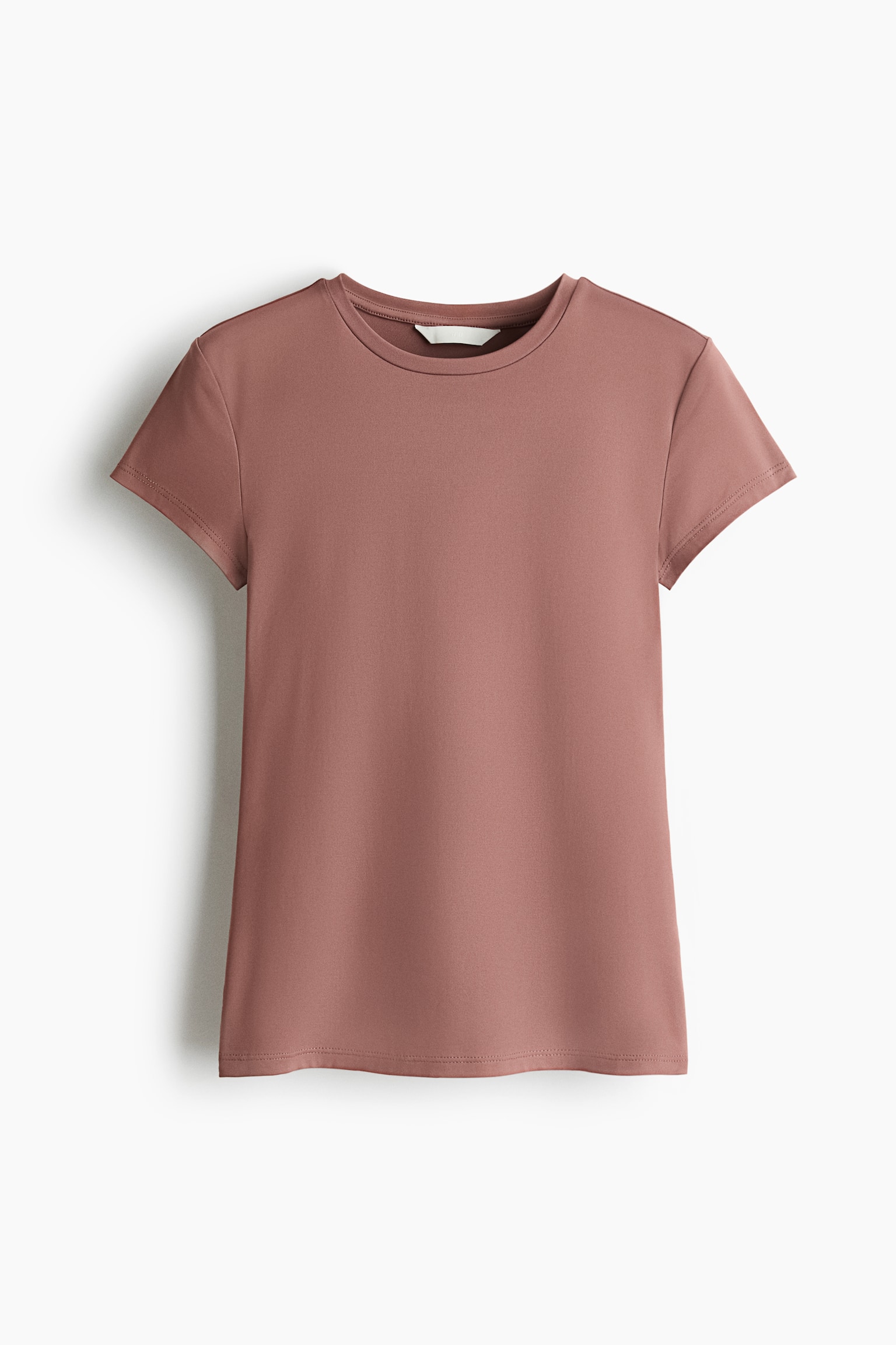 Fitted Microfiber T-shirt - Dusty pink/Dark brown/Black/White/Dark green - 1