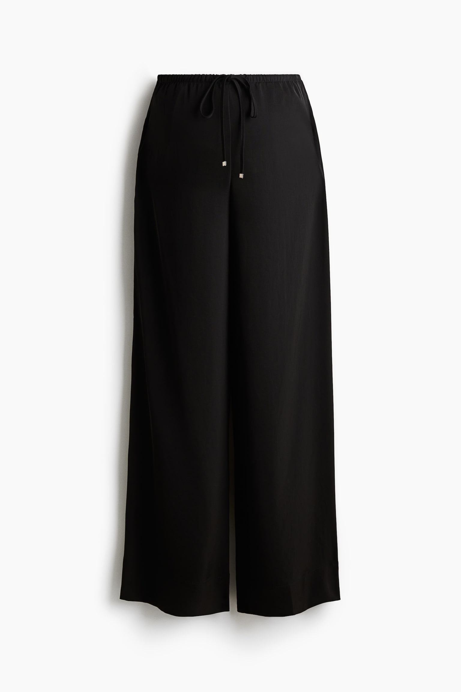 Wide drawstring trousers - Black/Dark grey-green/Light beige - 2