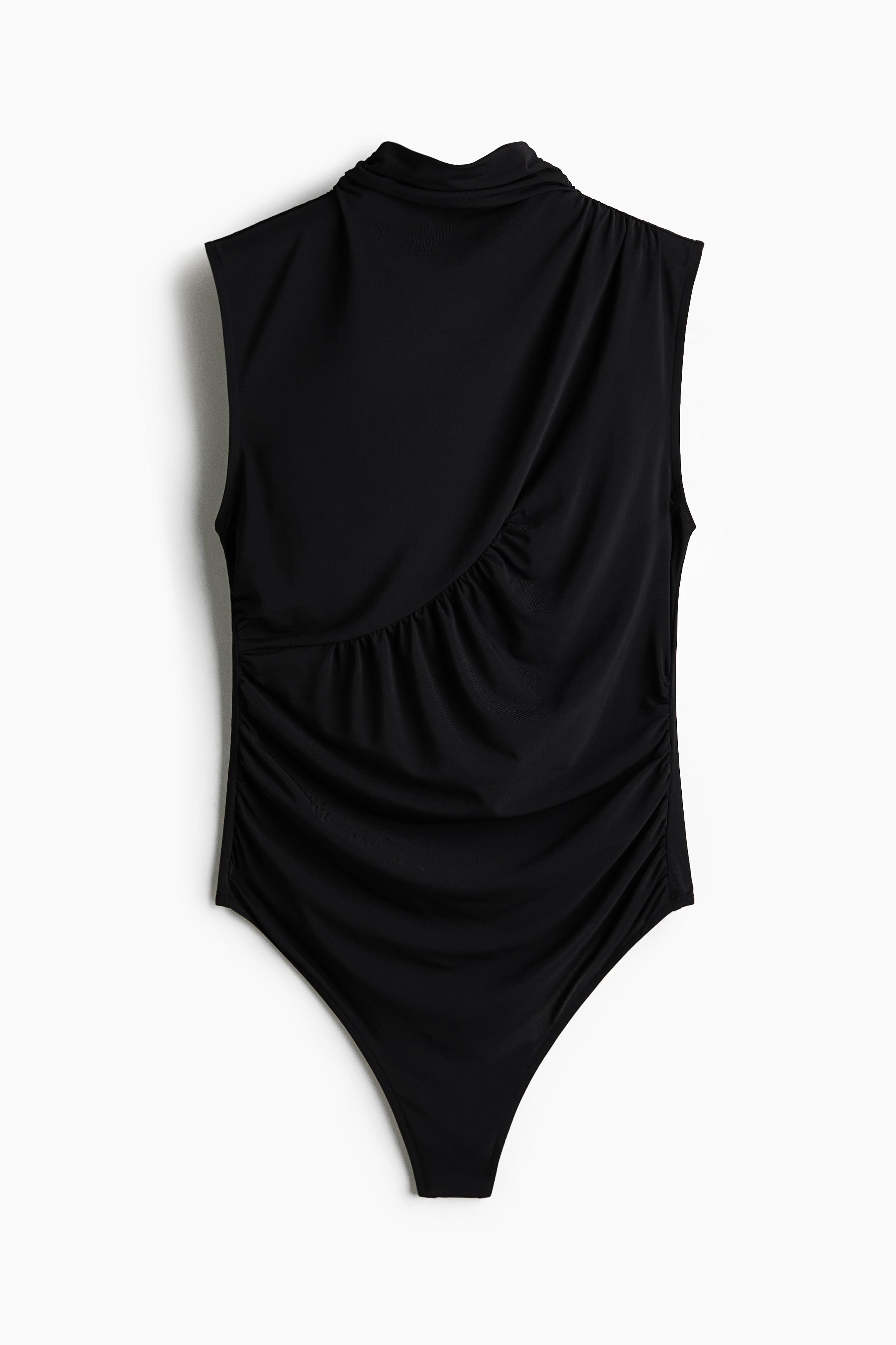 Drapowane body thong - Czarny/Ciemnobrązowy