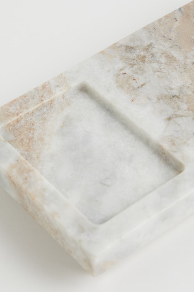Tvålfat i marmor - Beige/Svart/Marmor/Vit/Marmor - 2