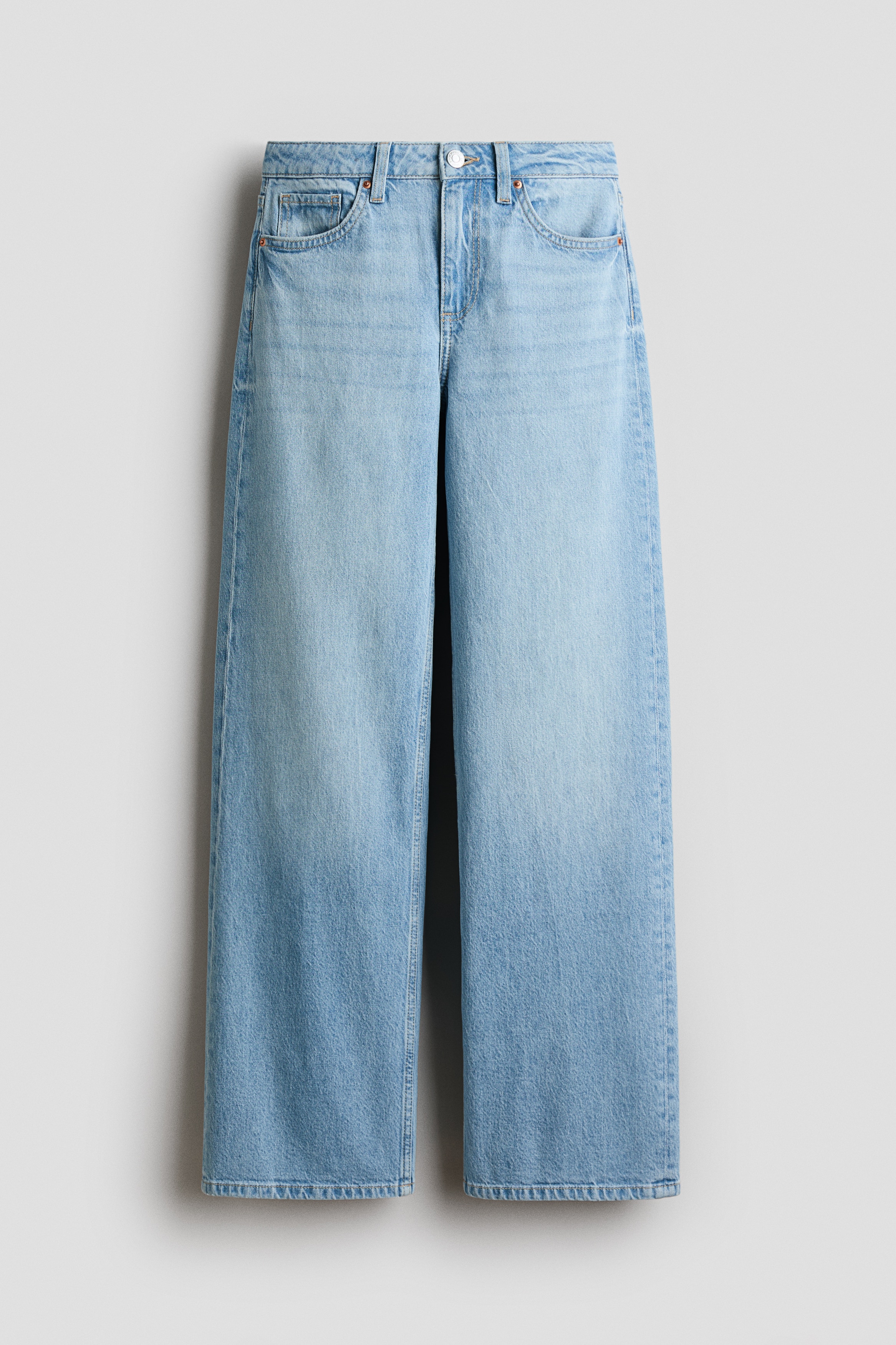 Wide Leg High Jeans - Lys denimblå/Lys denimgrå