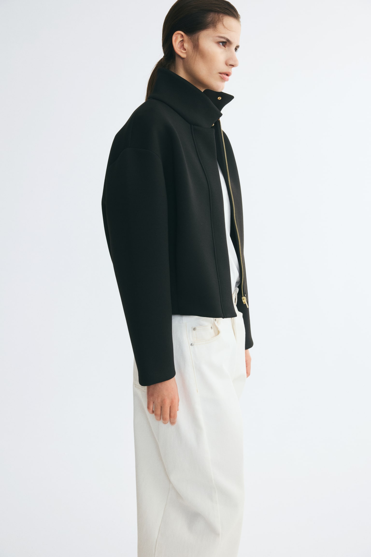 Женская куртка H&M Oversized Scuba, цвет: Чёрный — фото 4