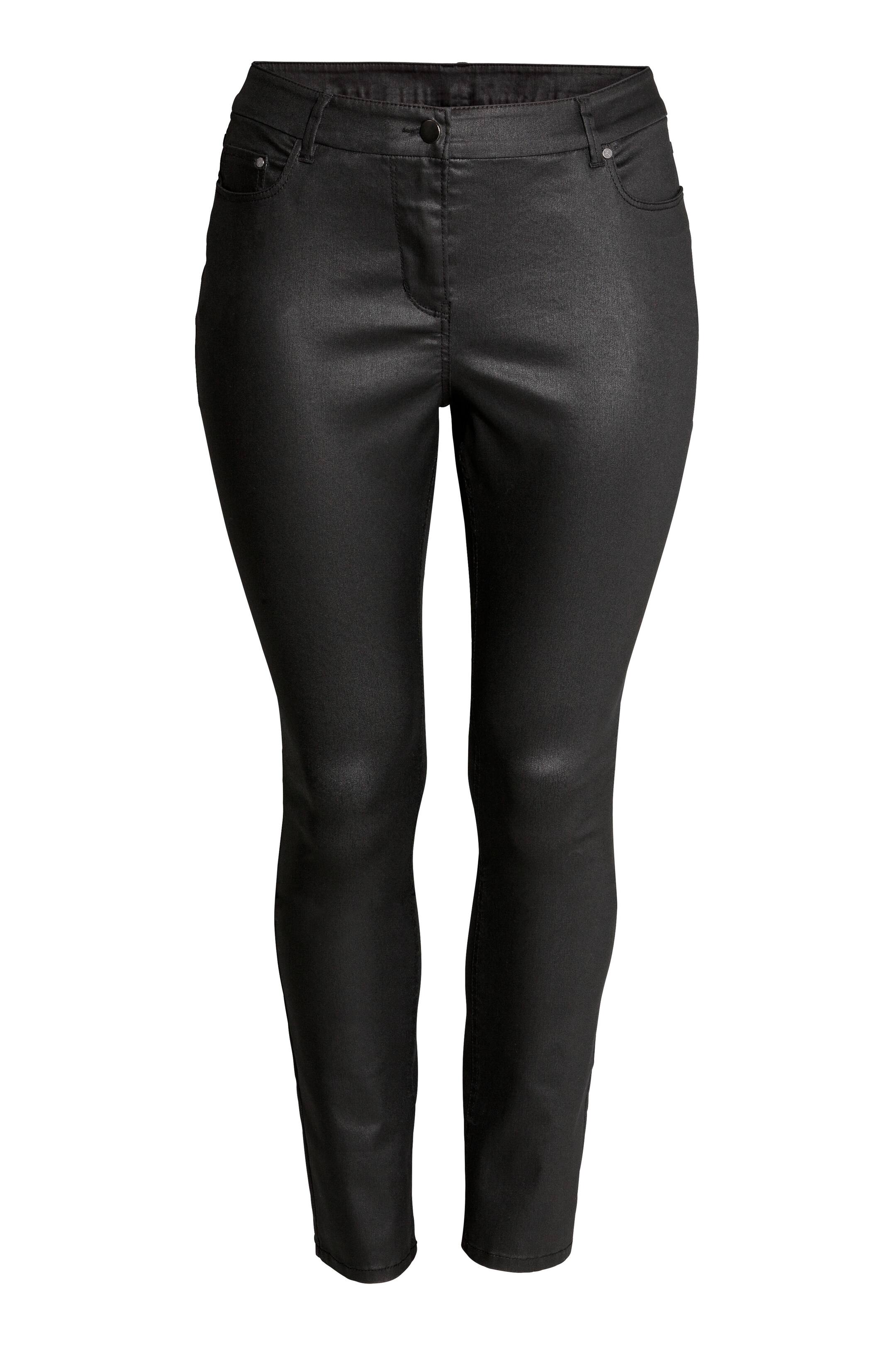 Ver imagem maior: H&M+ Slim Coated Jeans - Preto - SENHORA | H&M PT 1