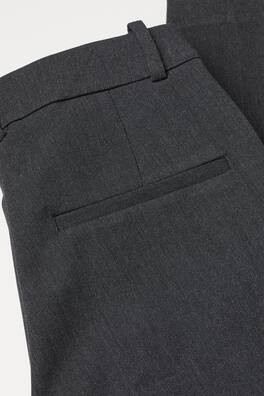 Cigarette trousers - Regular waist - Ankle length - Dark grey marl ...