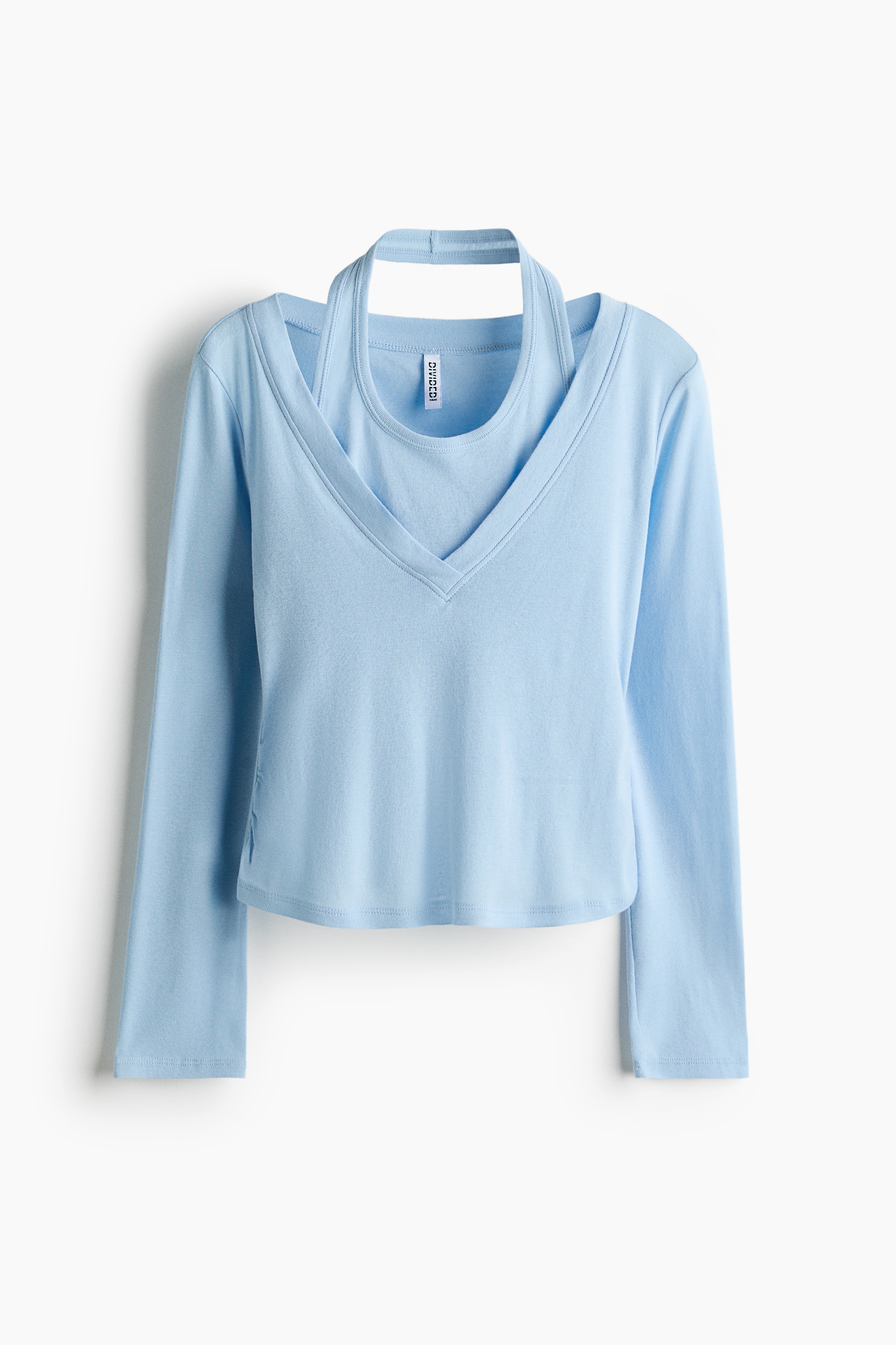 Áo cotton xếp lớp - Màu xanh dương nhạt/Màu nâu đậm/Màu trắng