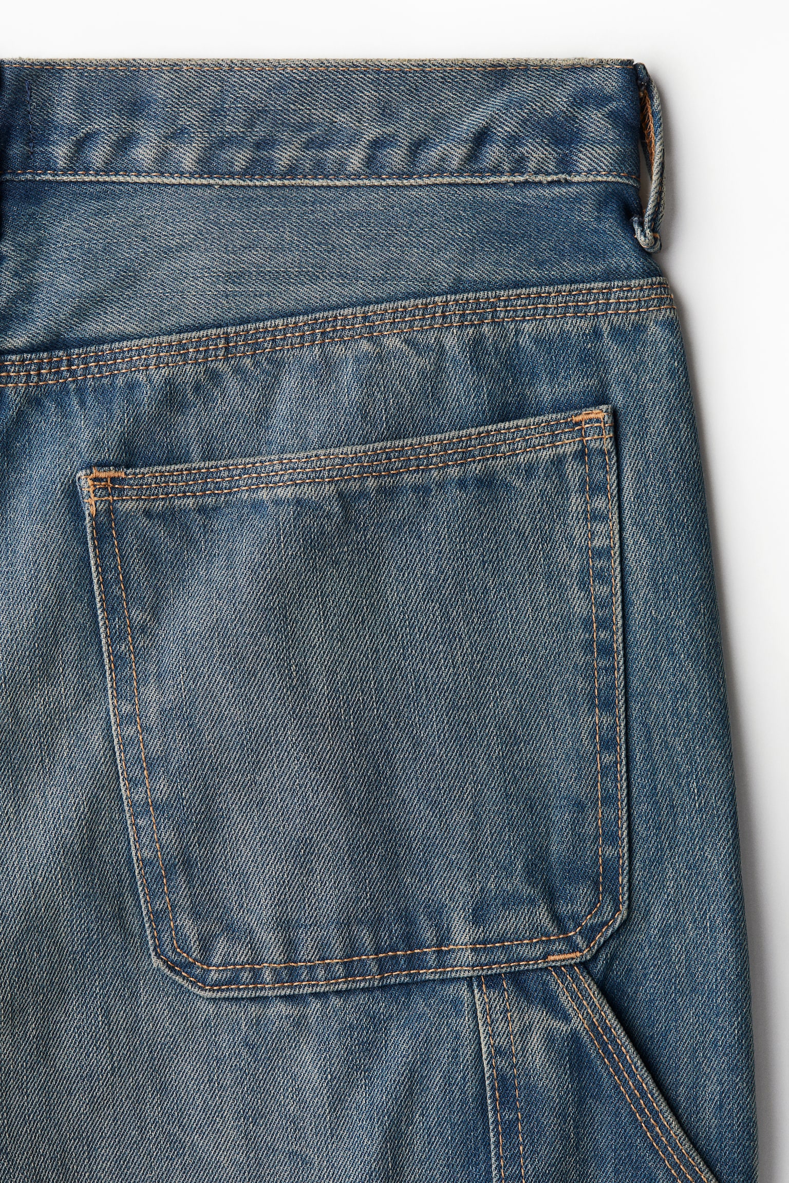 寬版木匠牛仔褲 - 丹寧藍/深丹寧灰/深丹寧藍 - 5