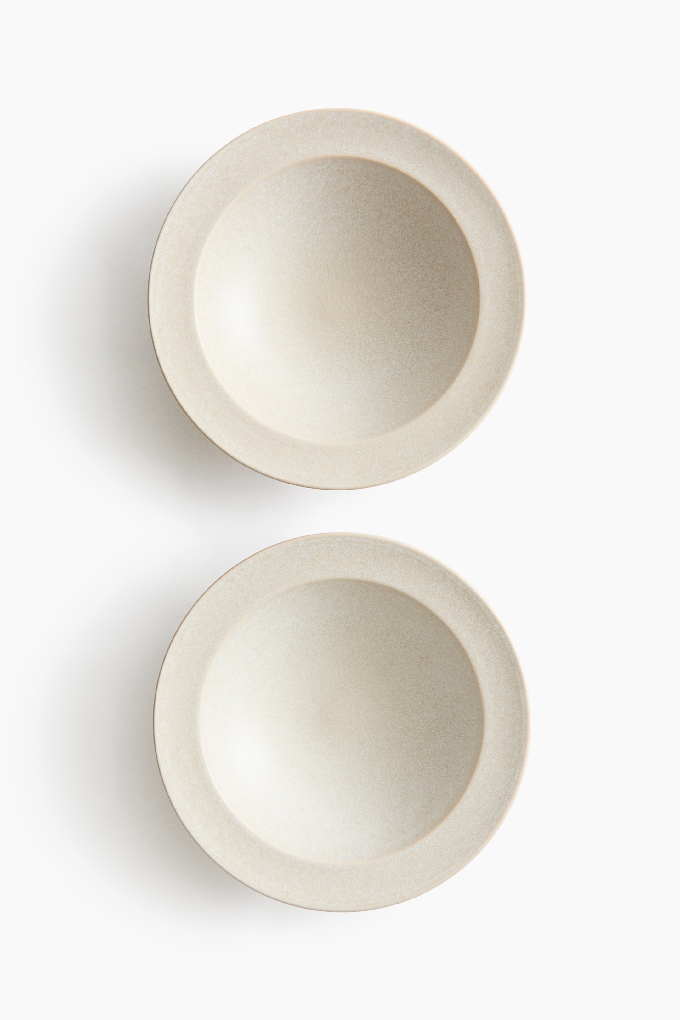 View larger image: 2-pack deep plates in stoneware - Light beige - Home All | H&M 1