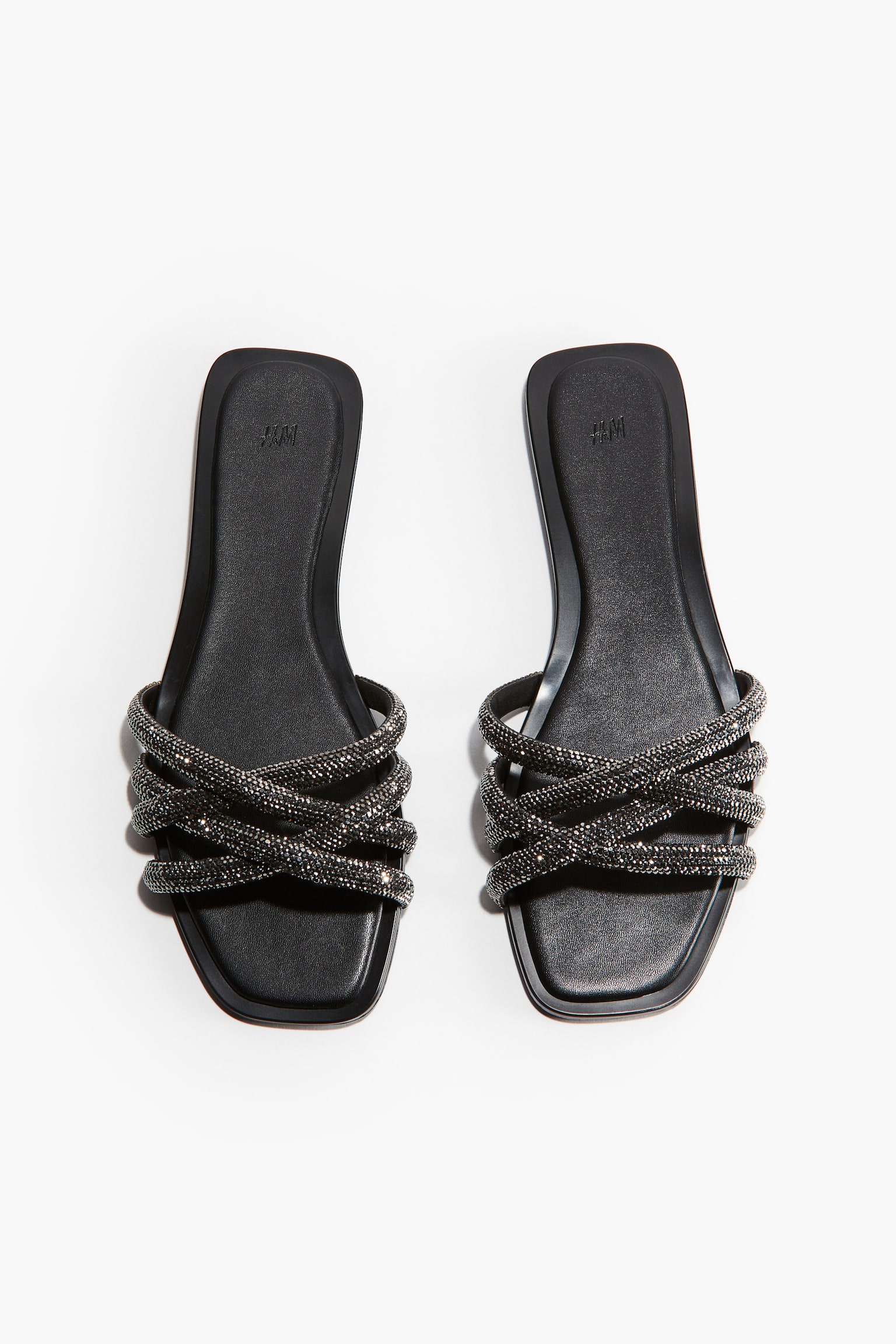 Rhinestone Detail Sandals - Black/Bronze colour - 3