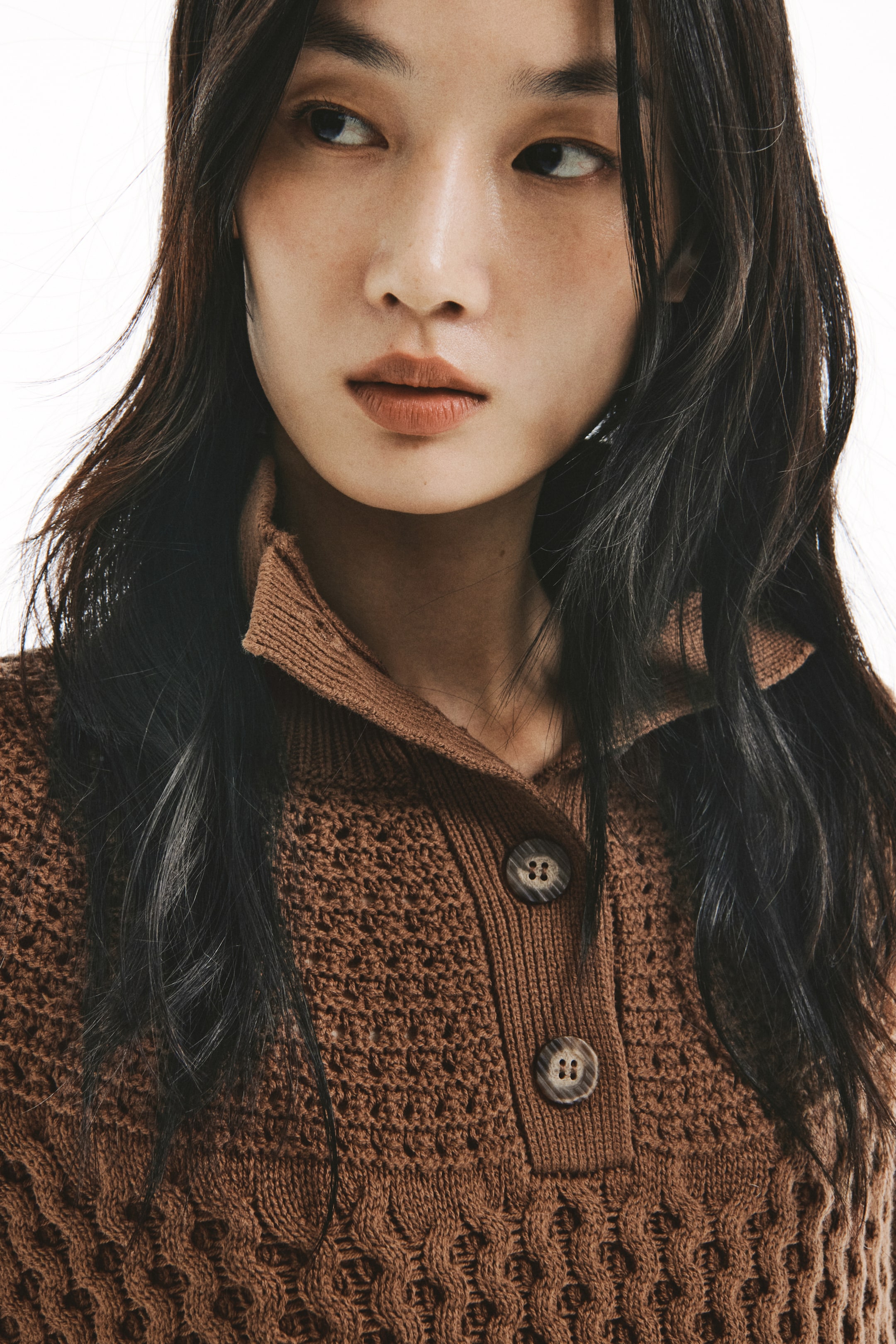 拡大画像を表示: テクスチャードニットセーター - ブラウン - レディース | H&M JP 4