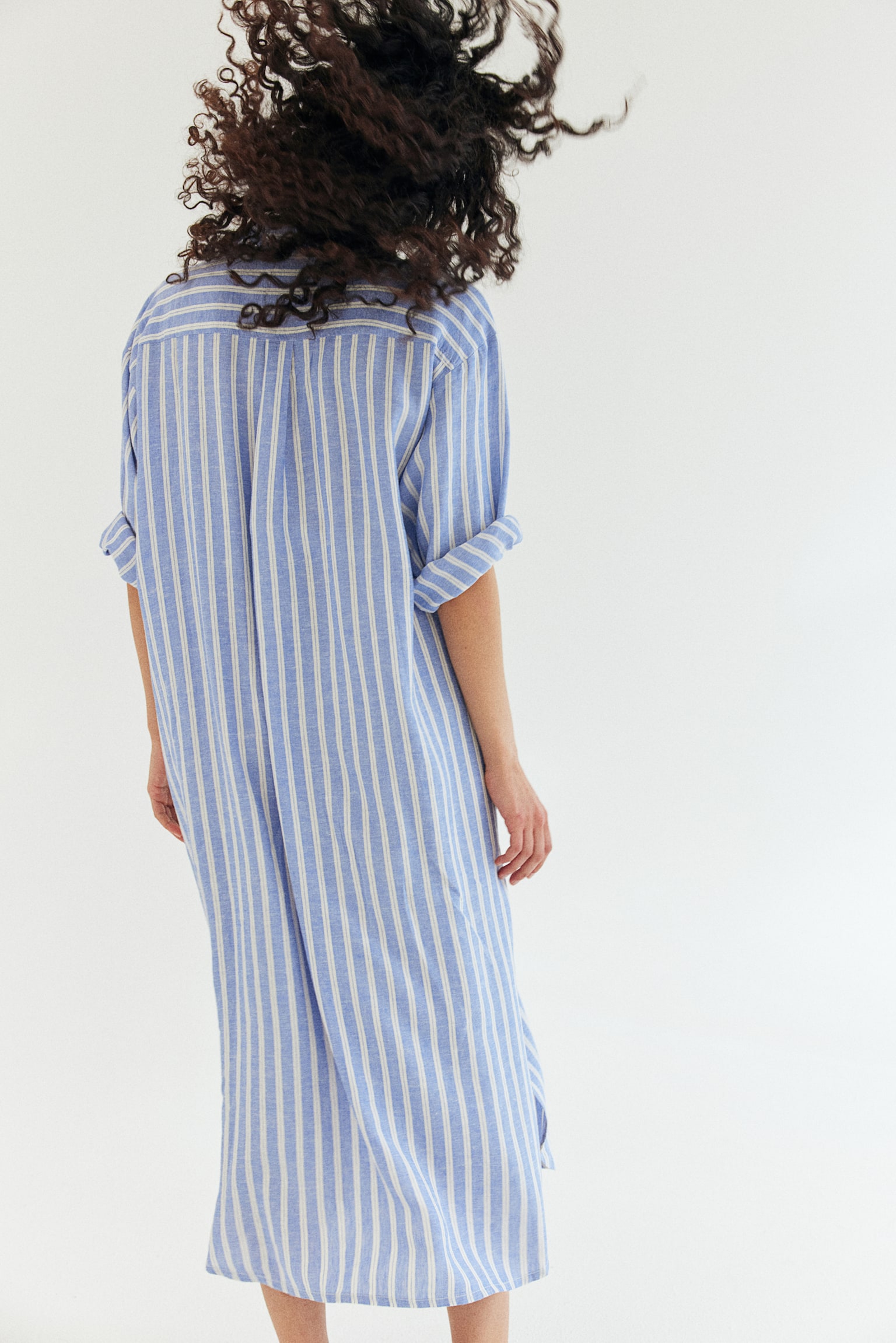 MAMA Before & After Shirt Dress - Blue/Stripe/Light beige - 4