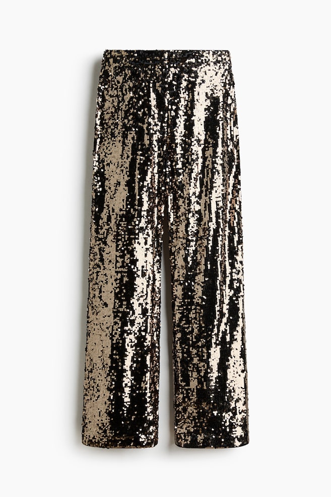 Sequined Pants - Light bronze-colored/Black/Dark brown - 1