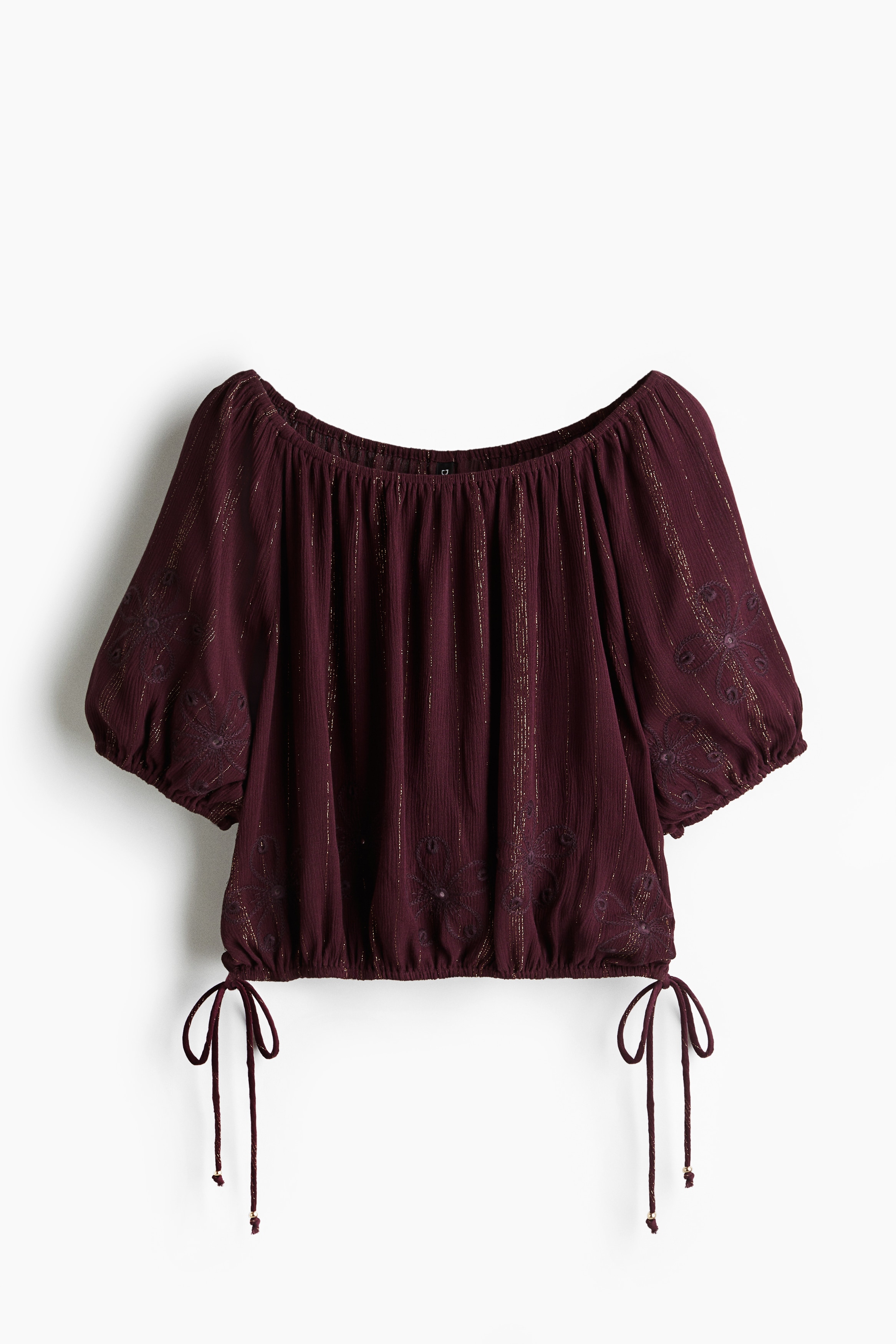Shimmery Blouse - Burgundy