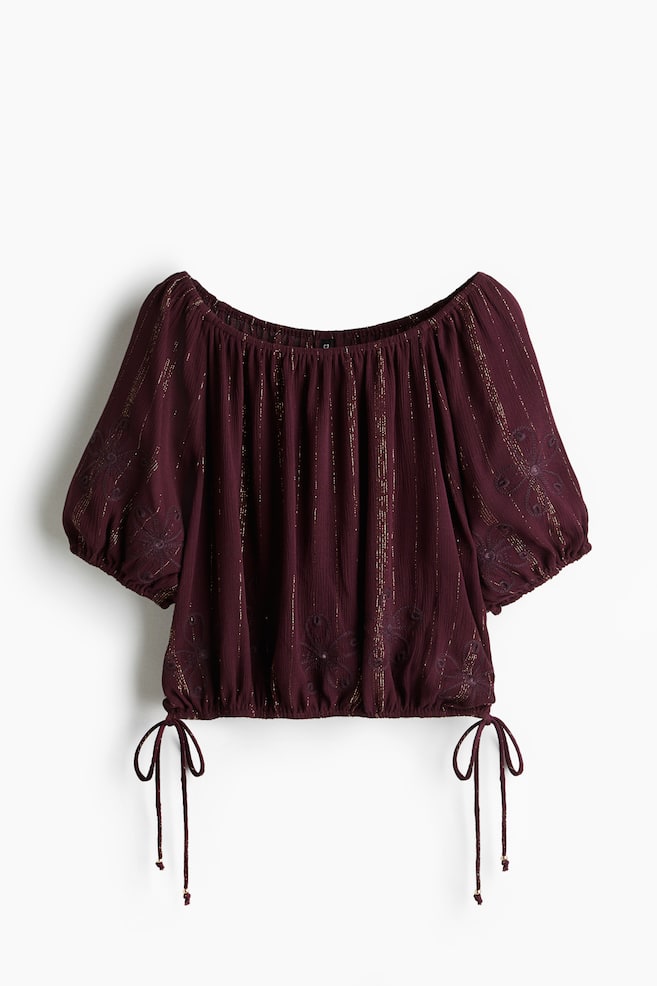 Shimmering blouse - Burgundy - 1