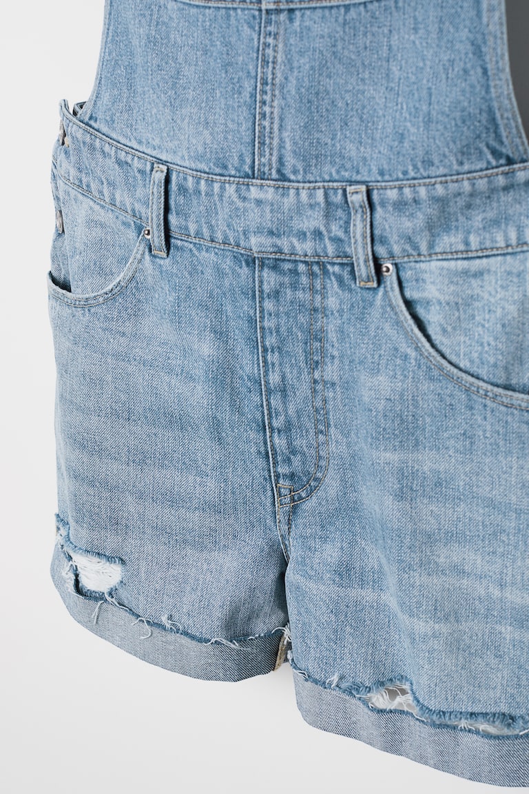 Denim dungaree shorts Denim blue Ladies H&M IN