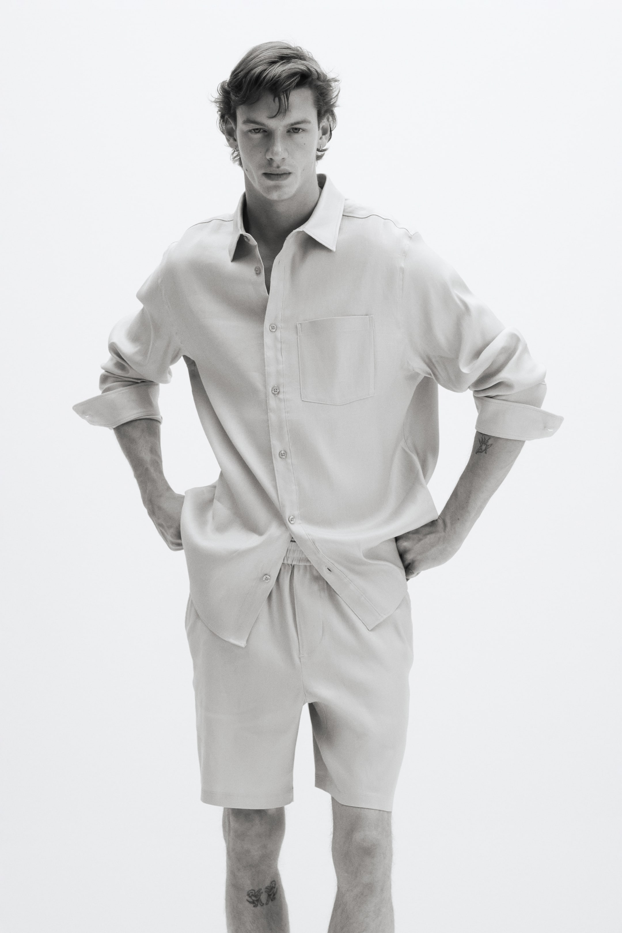 Мужские шорты H&M Easy-Care Relaxed-Fit Linen-Blend Shorts — фото 5