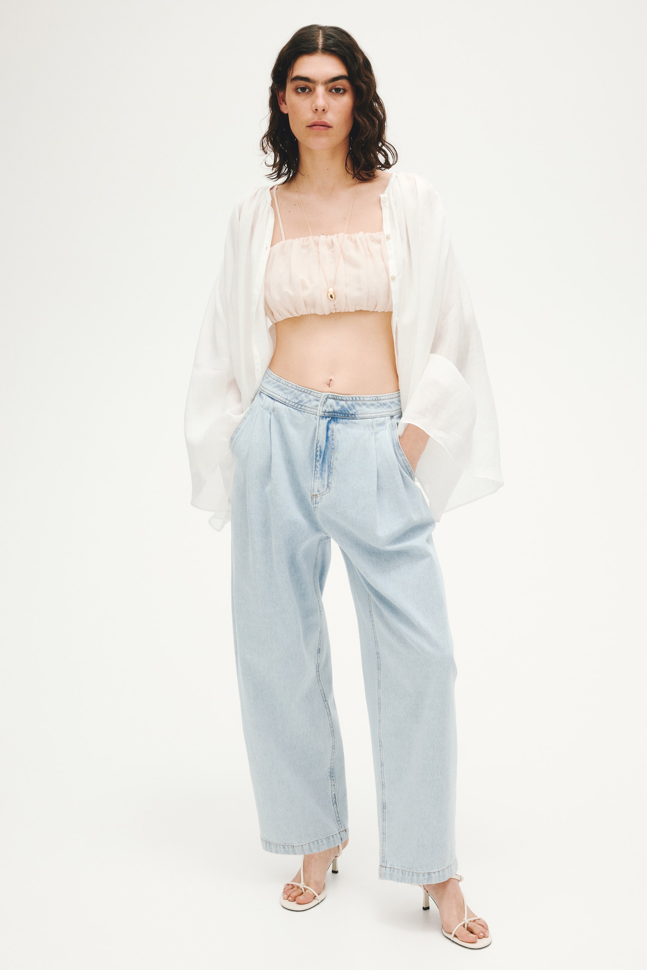 High-Waist Barrel Ankle Jeans