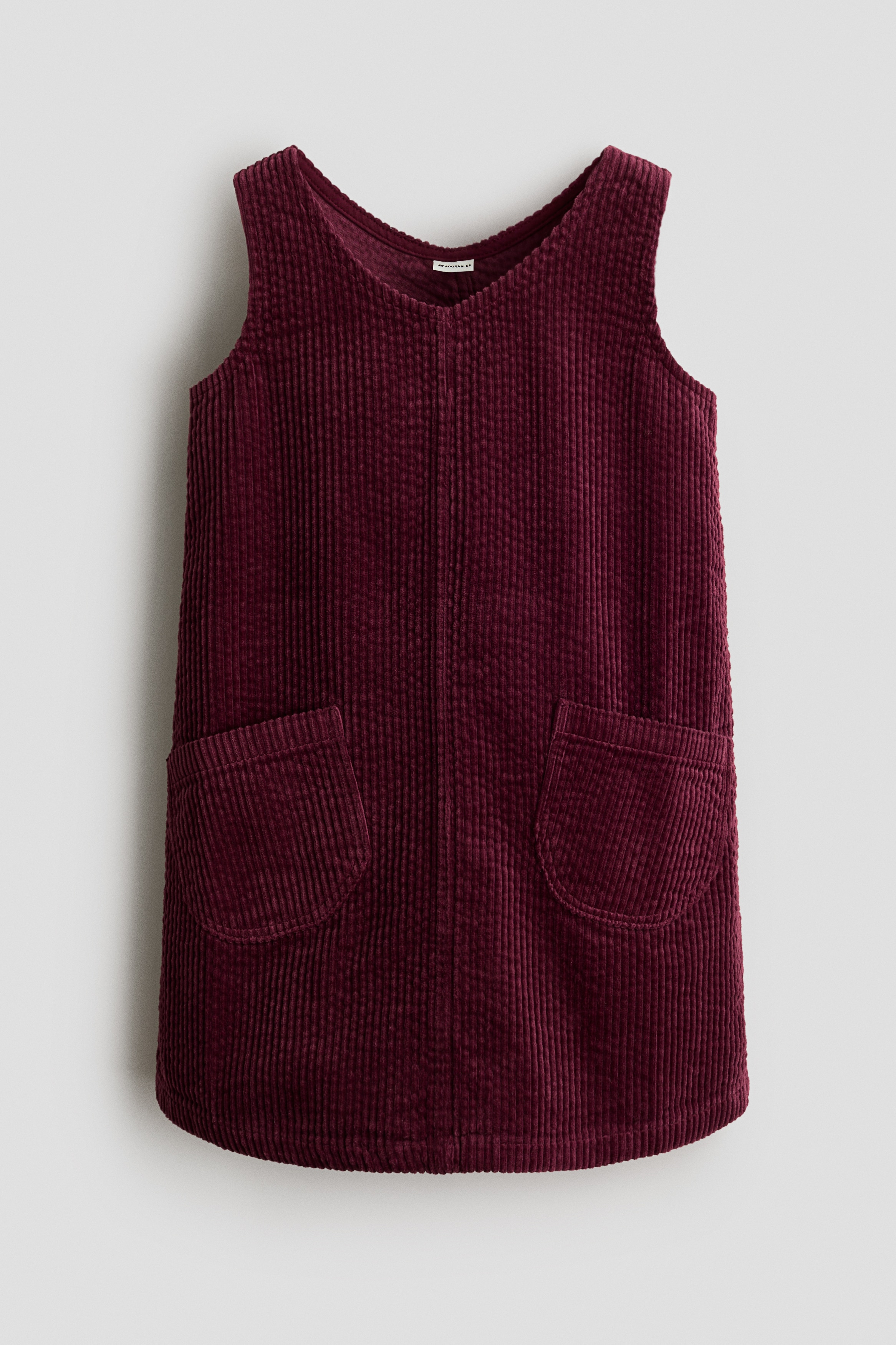 Corduroy pinafore dress - Dark red