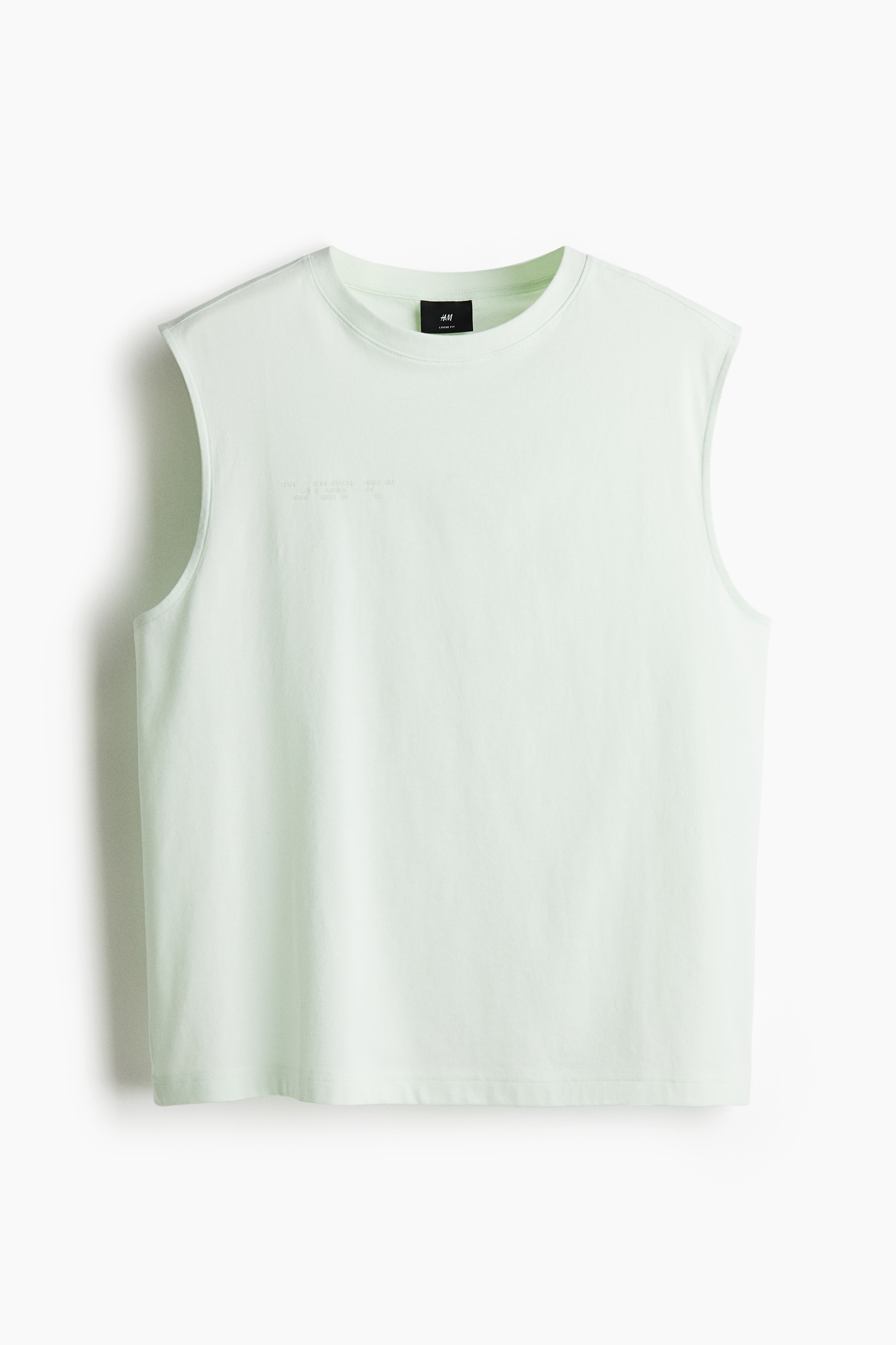 Bedrucktes Tanktop in Loose Fit - Hellgrün/Carbon Beach