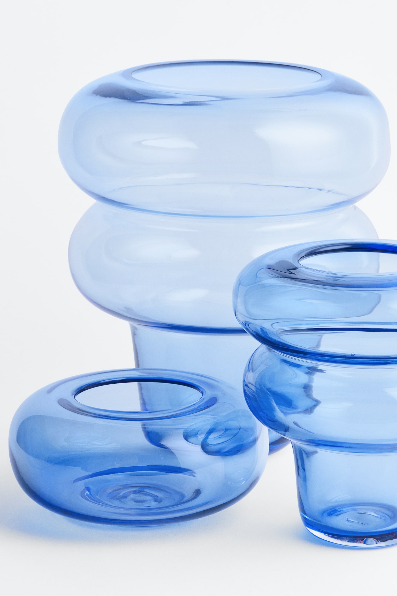 Large glass vase - Blue - 2