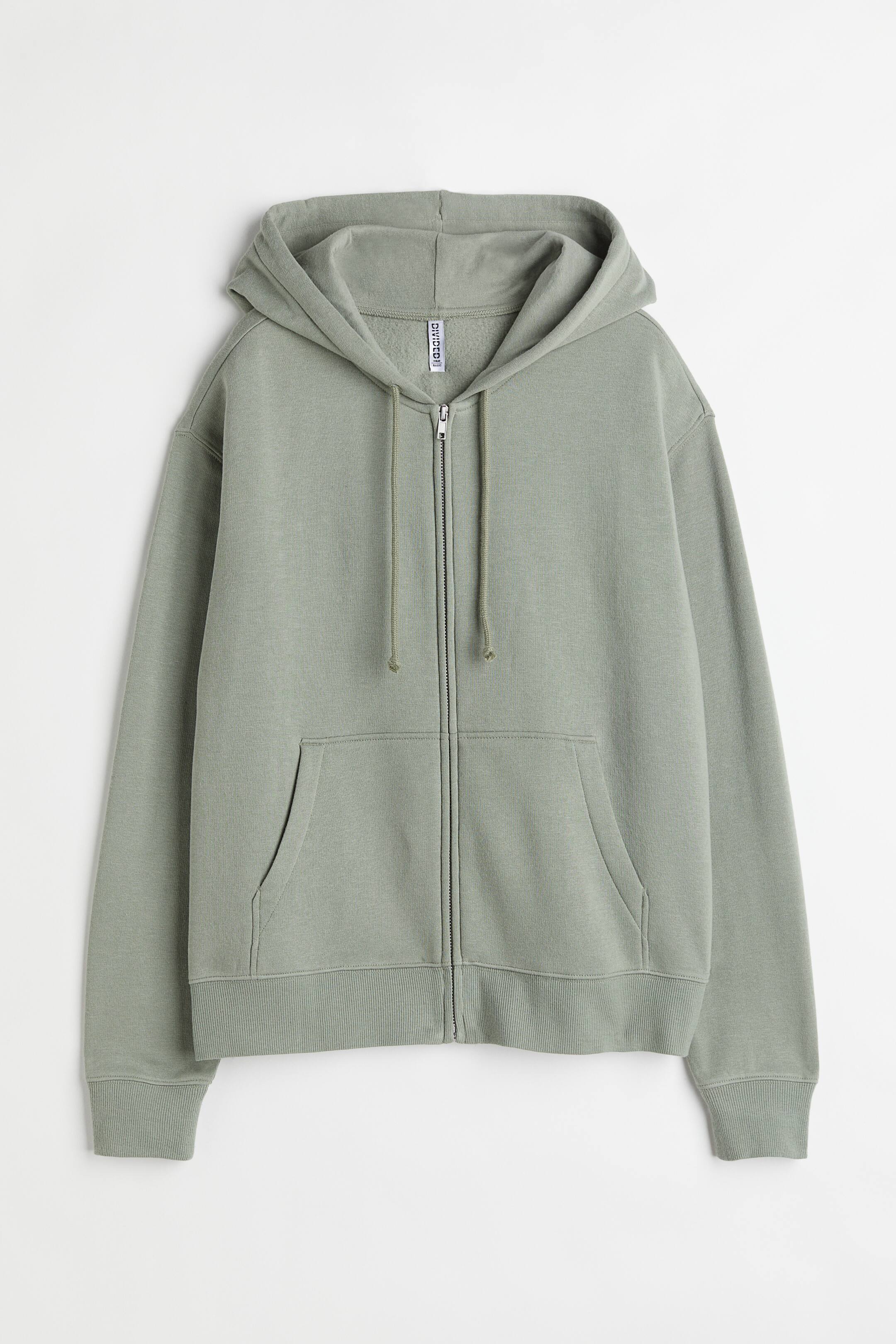 View larger image: Zip-through hoodie - Light khaki green - Ladies | H&M 1