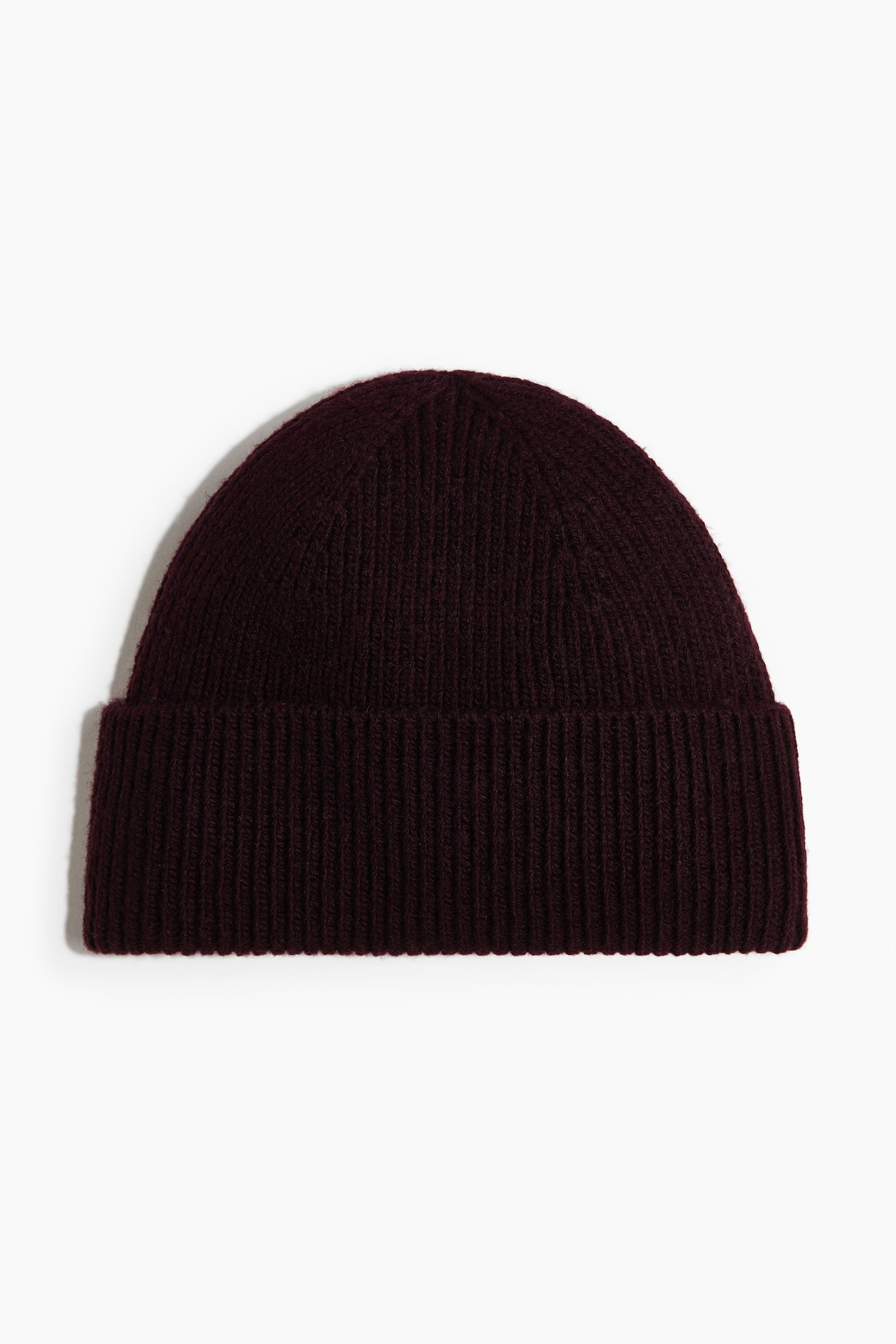 Wool-blend rib-knit hat - Dark red/Light beige/Speckled/Navy blue/Brown/Striped/Red/Black/Dark brown