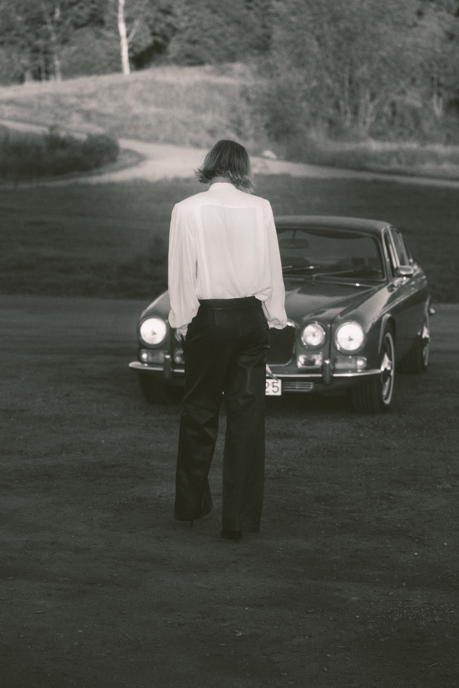 Straight leather trousers - Dark brown/Black - 4