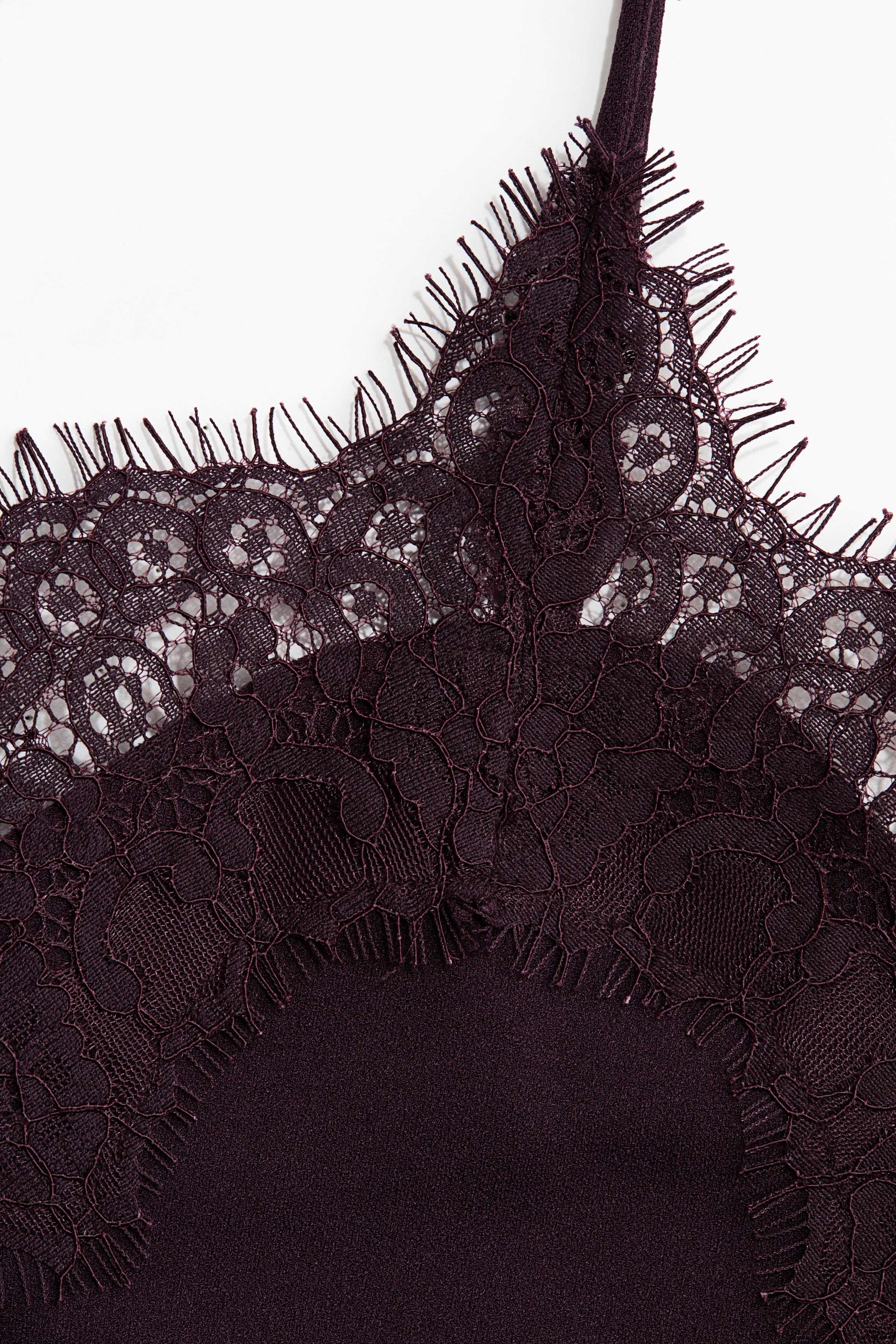 Lace-trimmed strappy top
