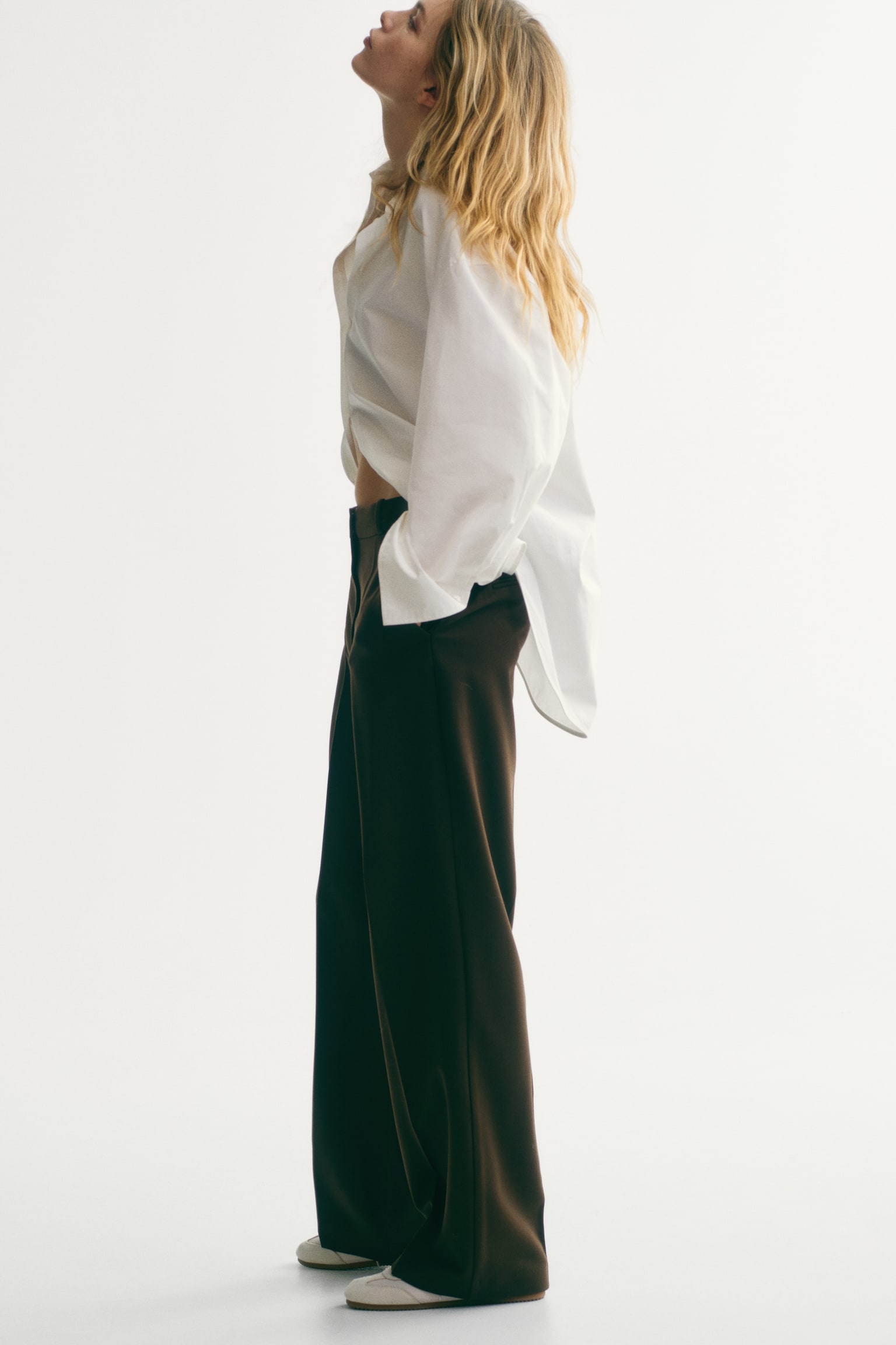 Tailored twill trousers - Dark khaki green/Black/Beige - 1