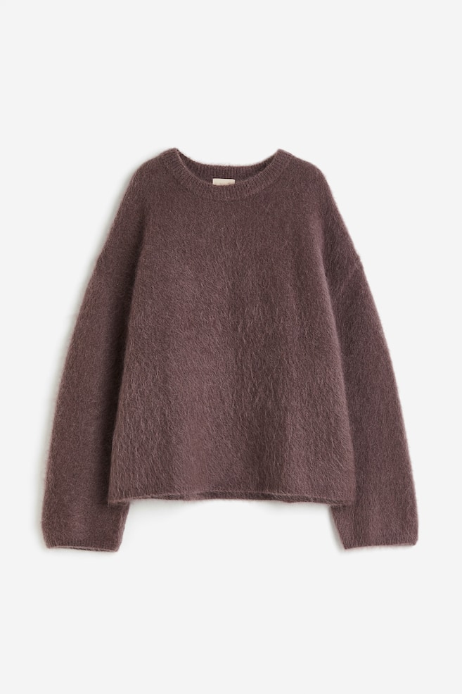 Oversized Mohair-blend Sweater - Dark brown - 1