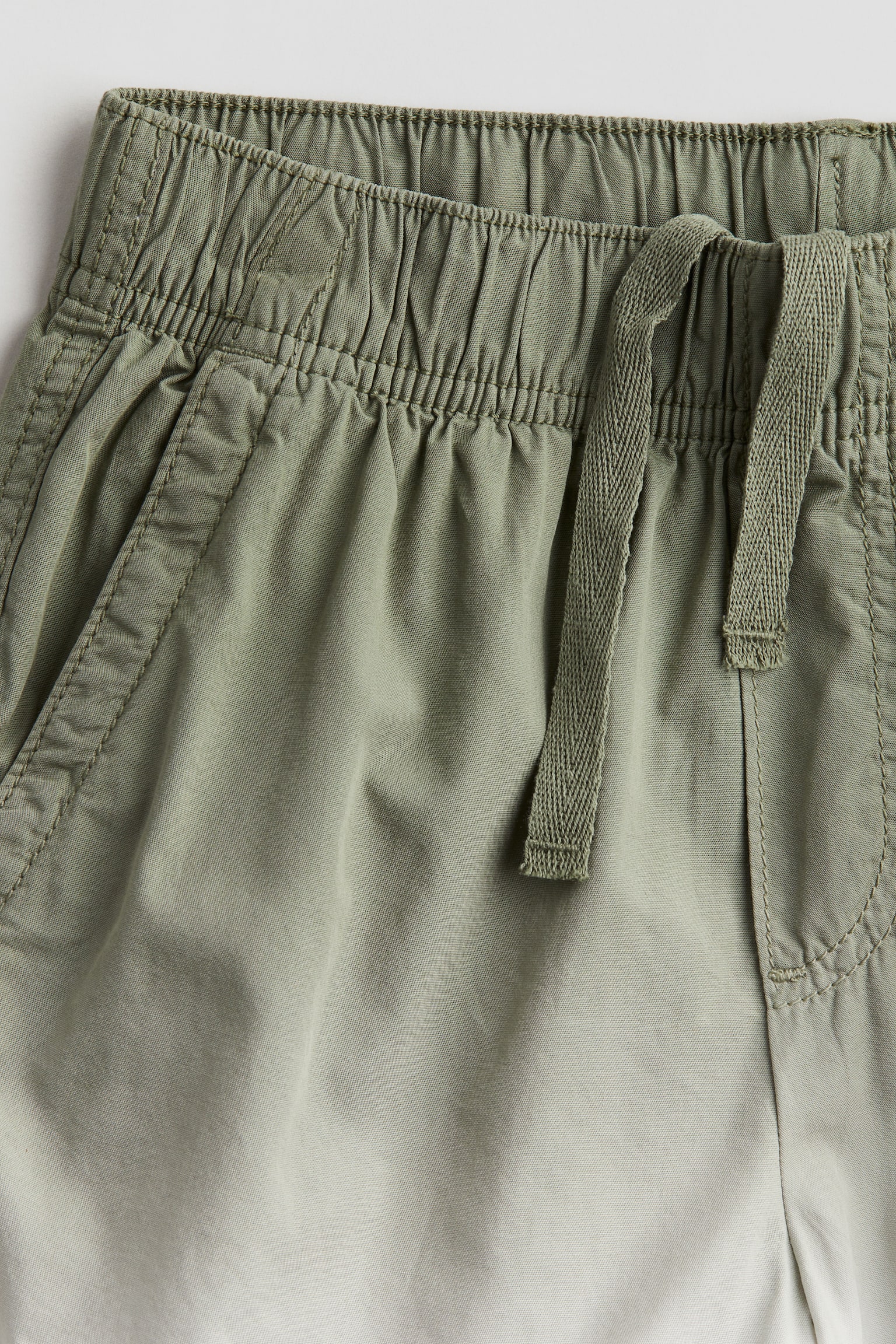 Cotton Pull On Shorts - Khaki green/Gradient/Light beige - 4