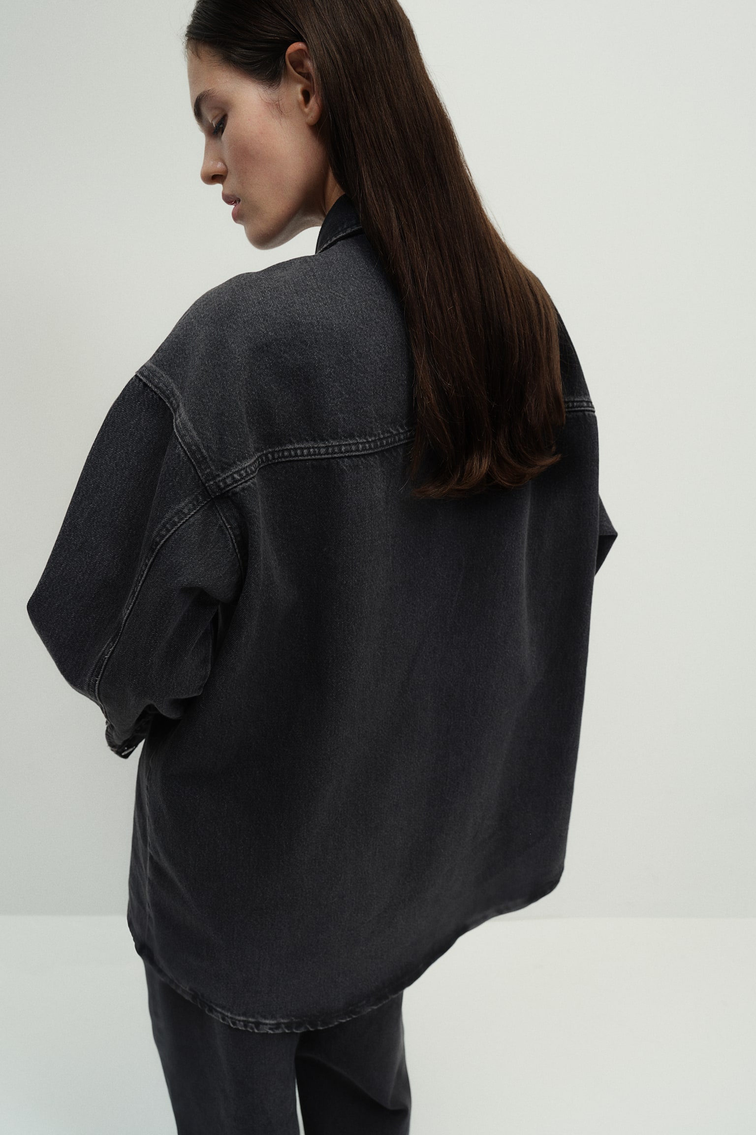 Oversized denim shirt - Black/Dark denim blue/Light denim blue/Denim blue - 6