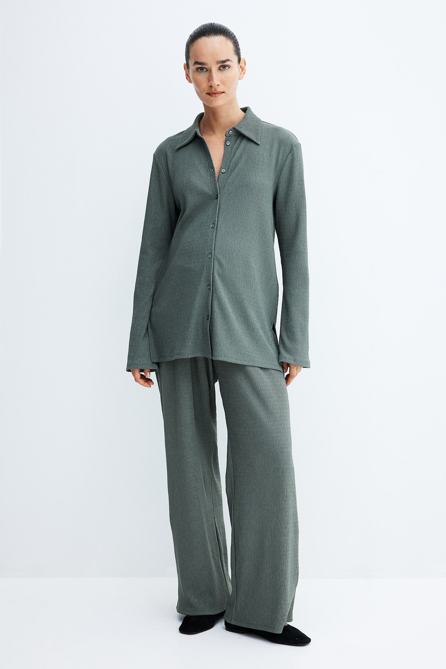 MAMA Before & After Textured jersey set - Dark dusty green - 5