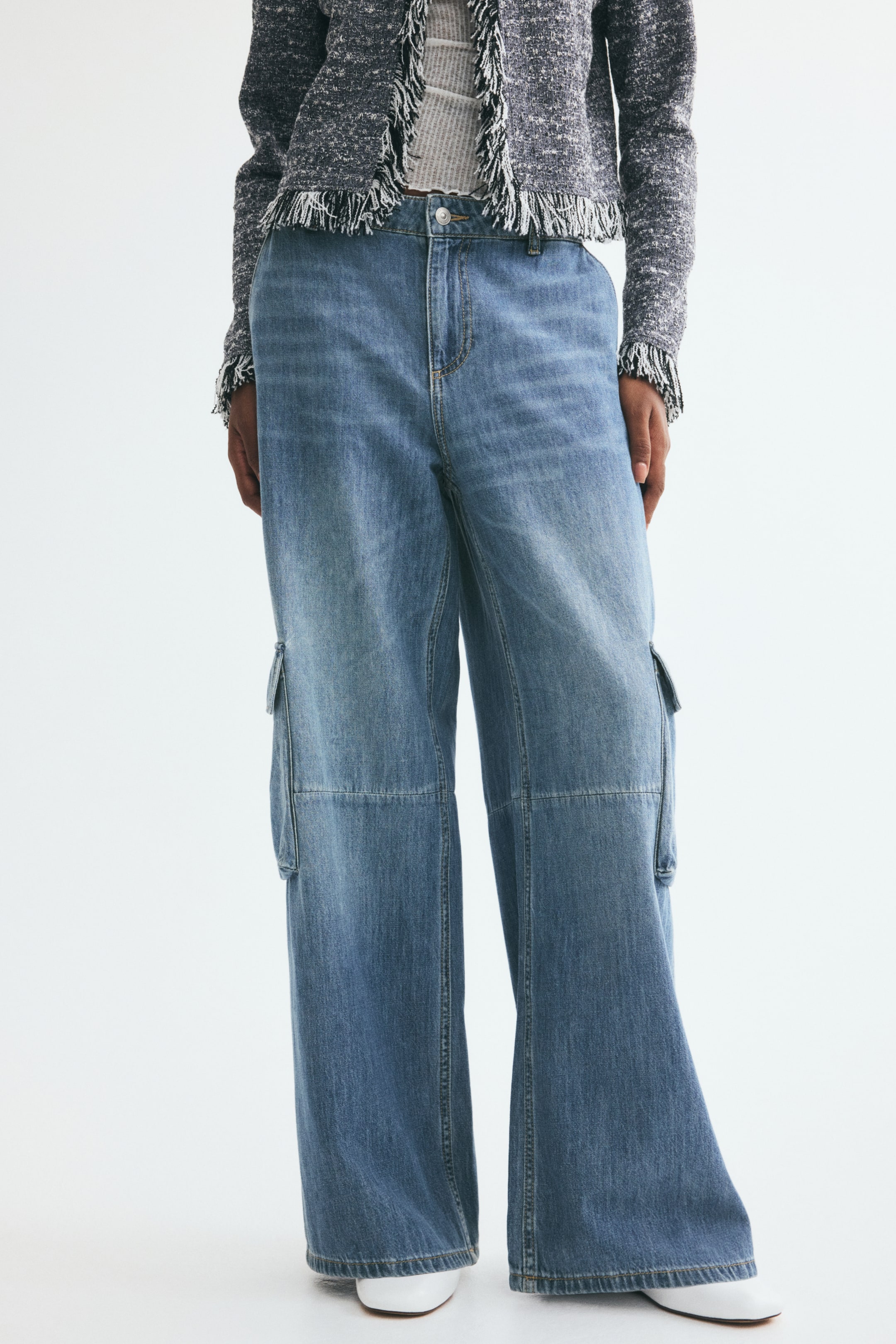 Jean cargo ample taille clasique