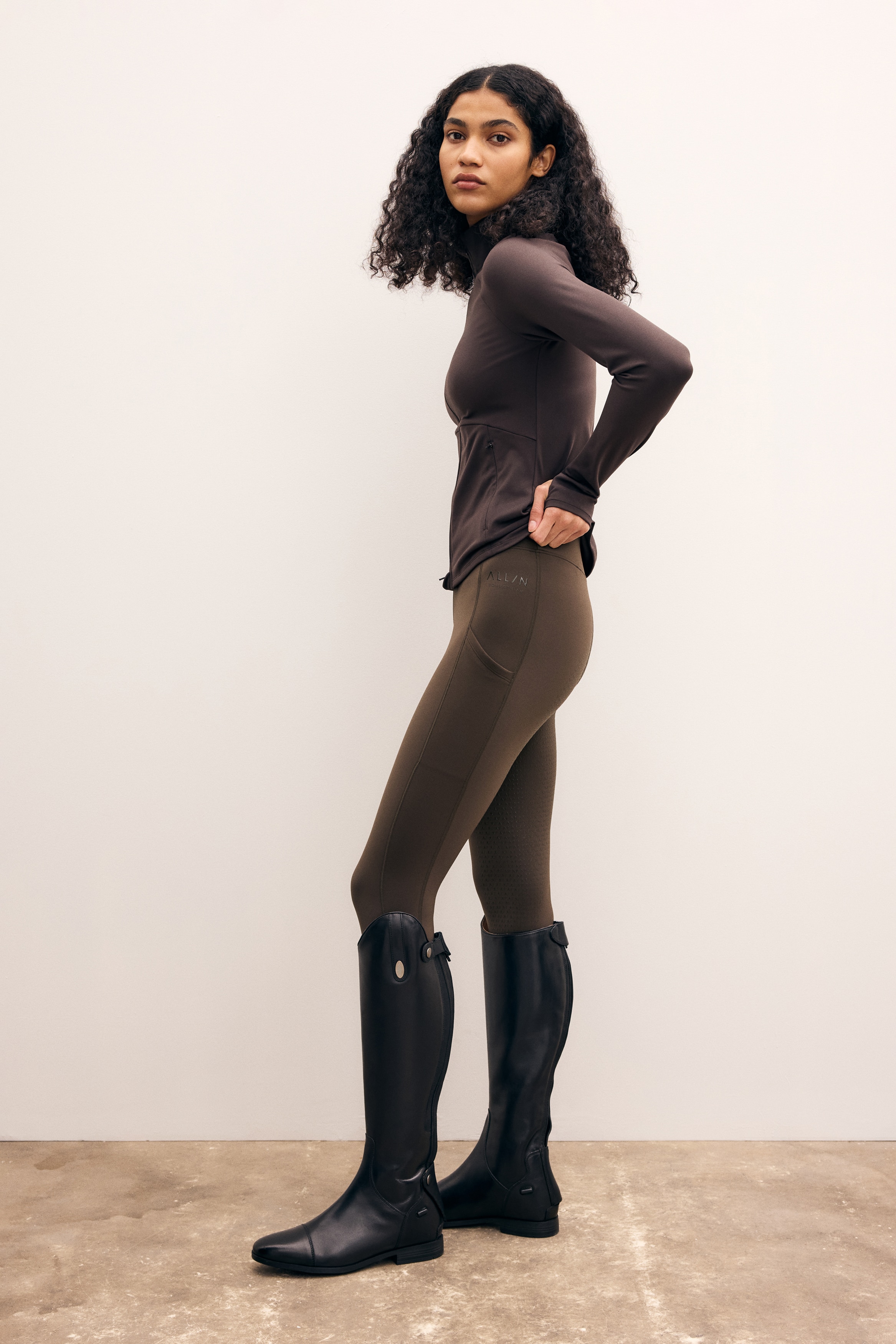 Reitleggings mit Vollbesatz - Kaffeebraun/Hellbraun/Hellbeige/Khakigrün/Marineblau/Schwarz/Weiß/Warmes Grau