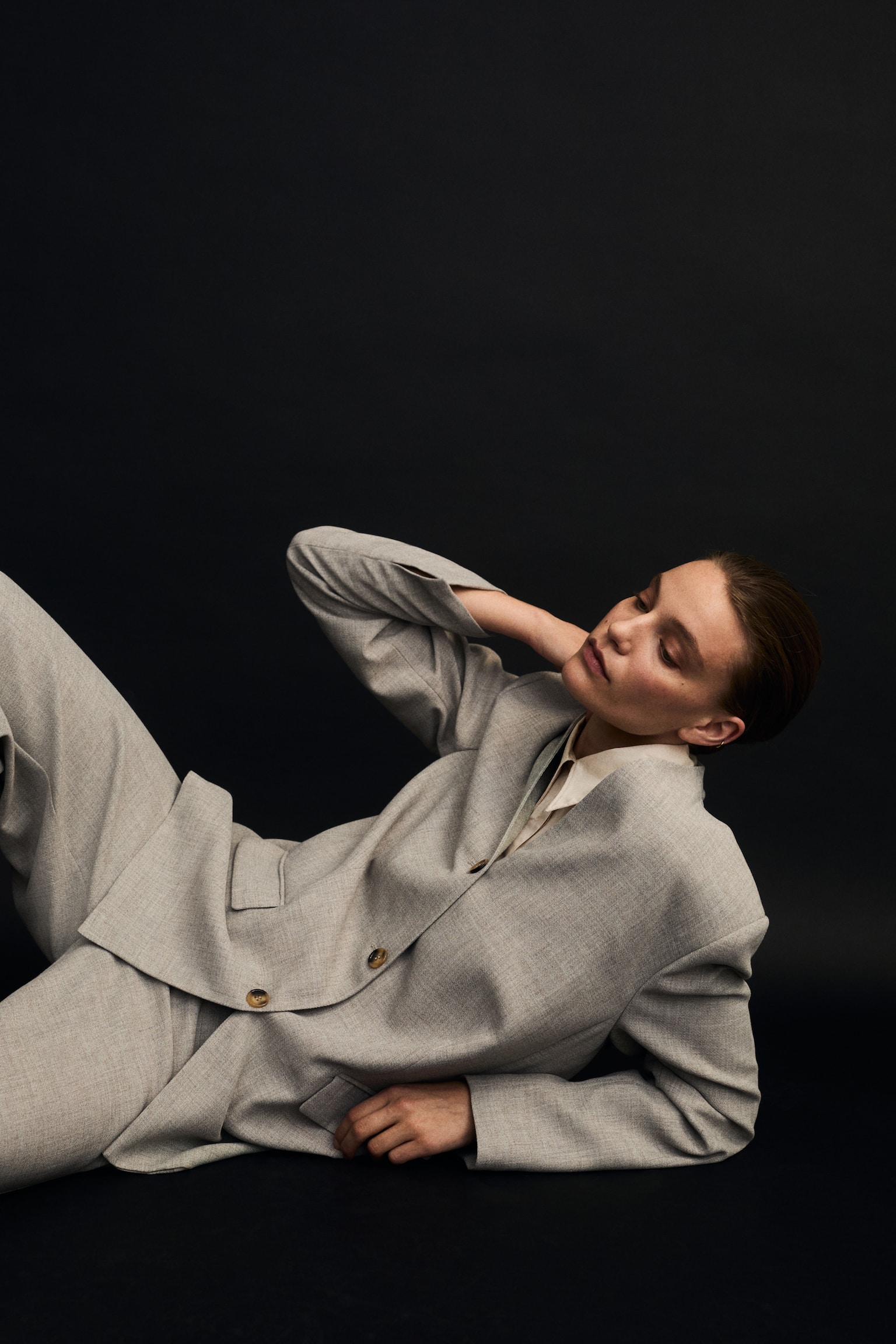 Женский пиджак H&M Lapelless Blazer, цвет: Бежевый — фото 7