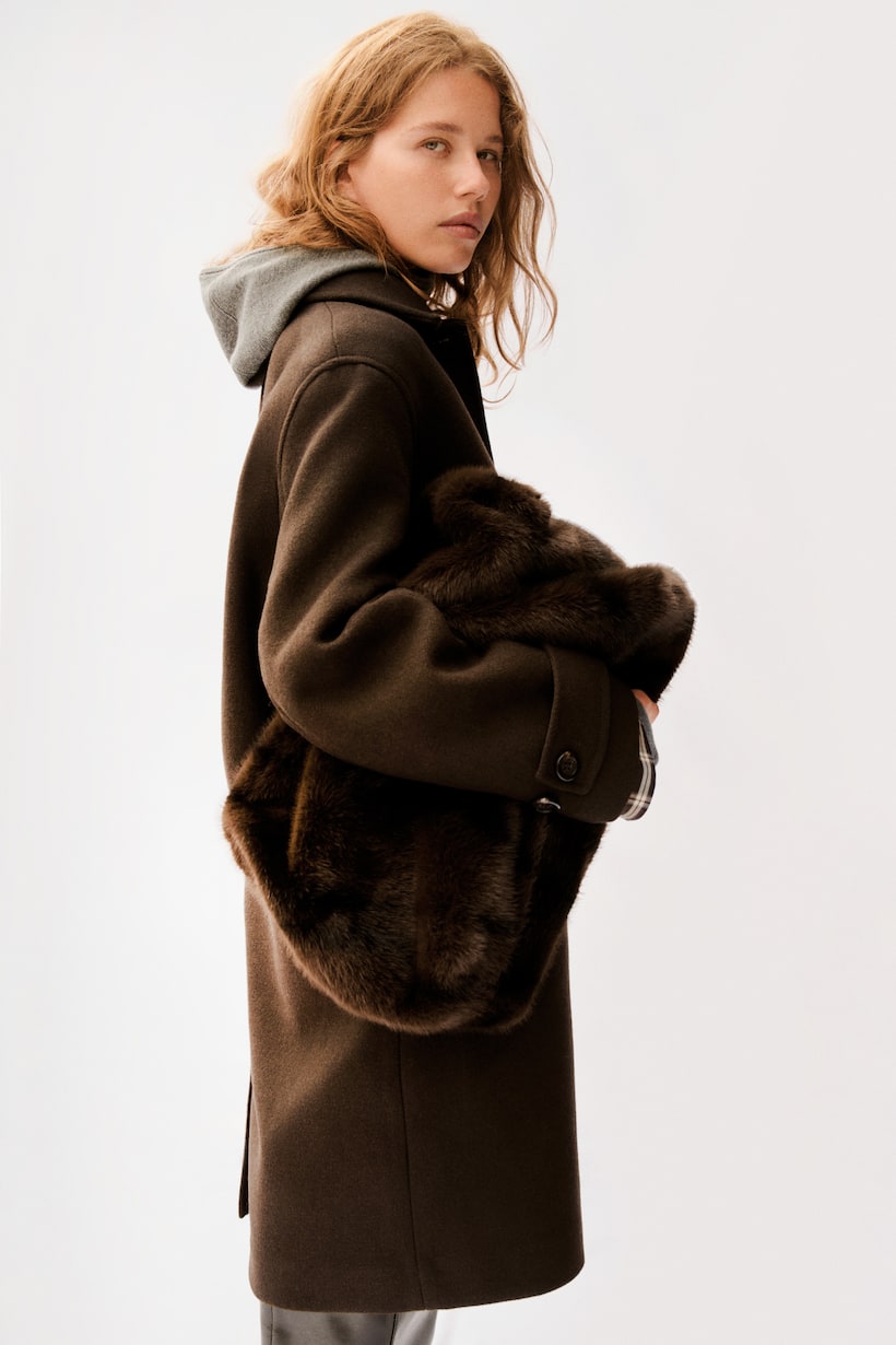 H&m Faux H And M Brown Fur Coat Oversized H And M Faux Fur