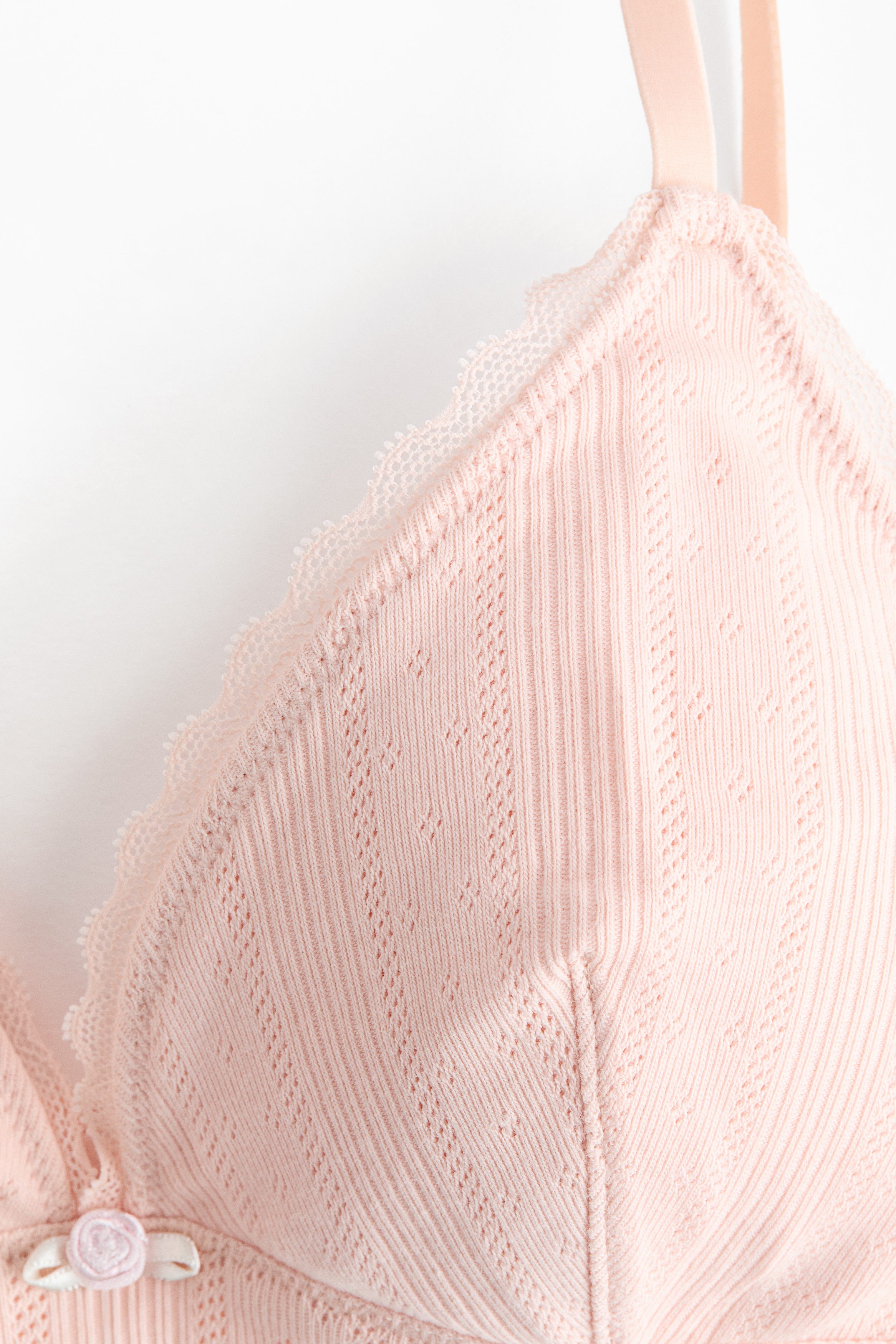 Padded soft pointelle bra