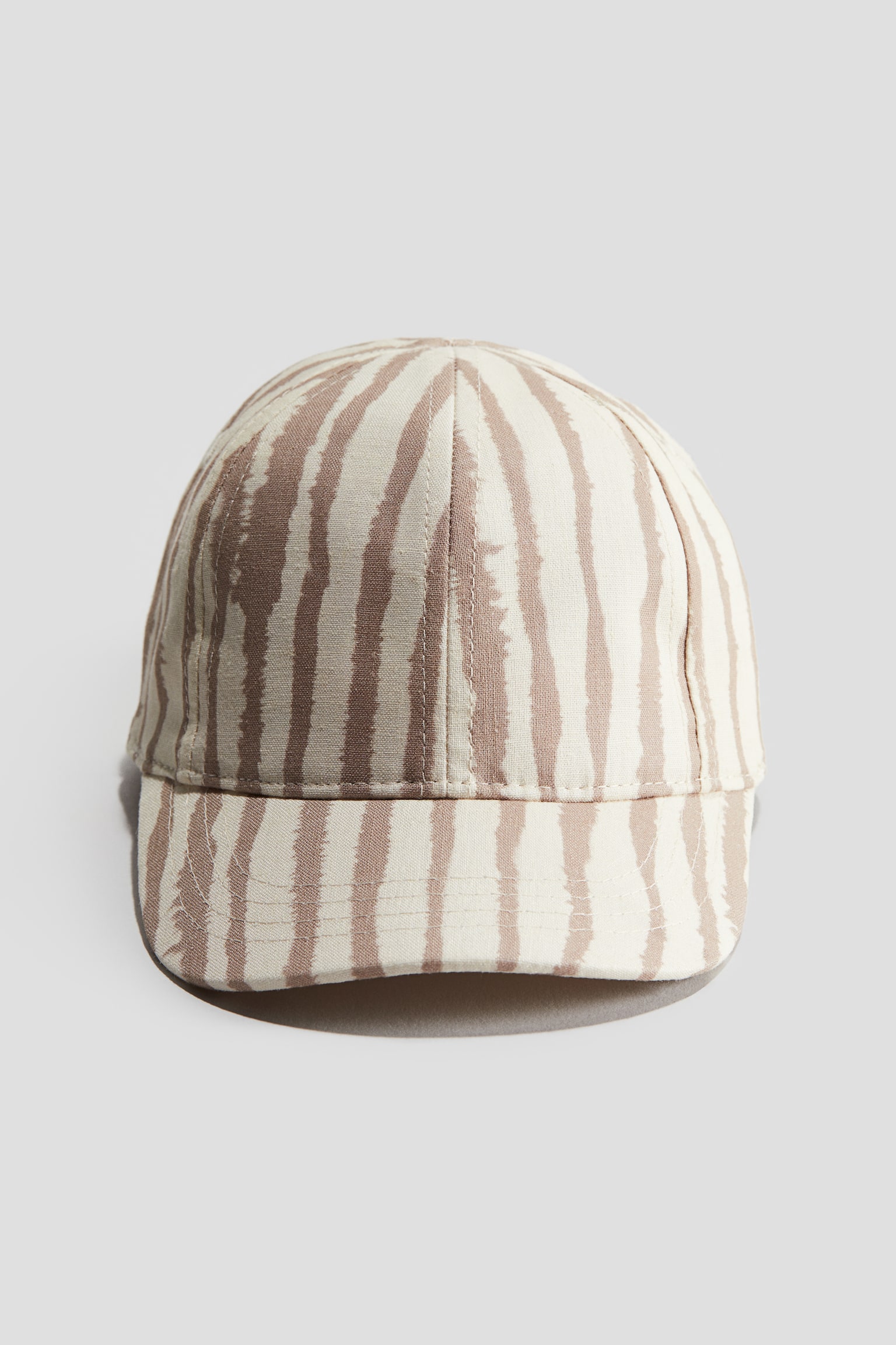 Pattern Linen Blend Cap - Light beige/Stripe - 1