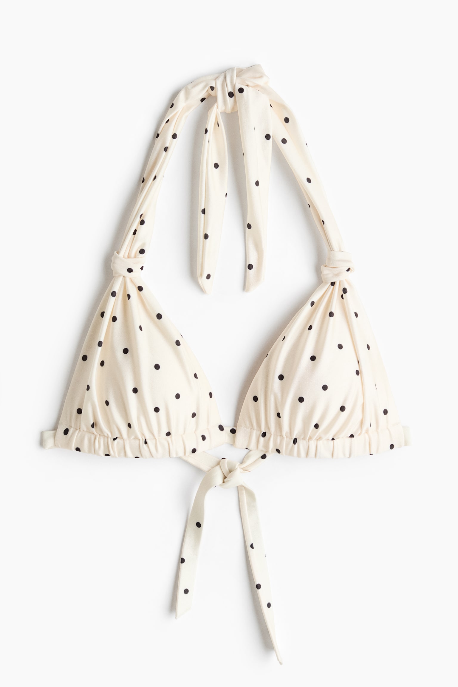Push-up triangle bikini top-Cream/Polka dot - 2
