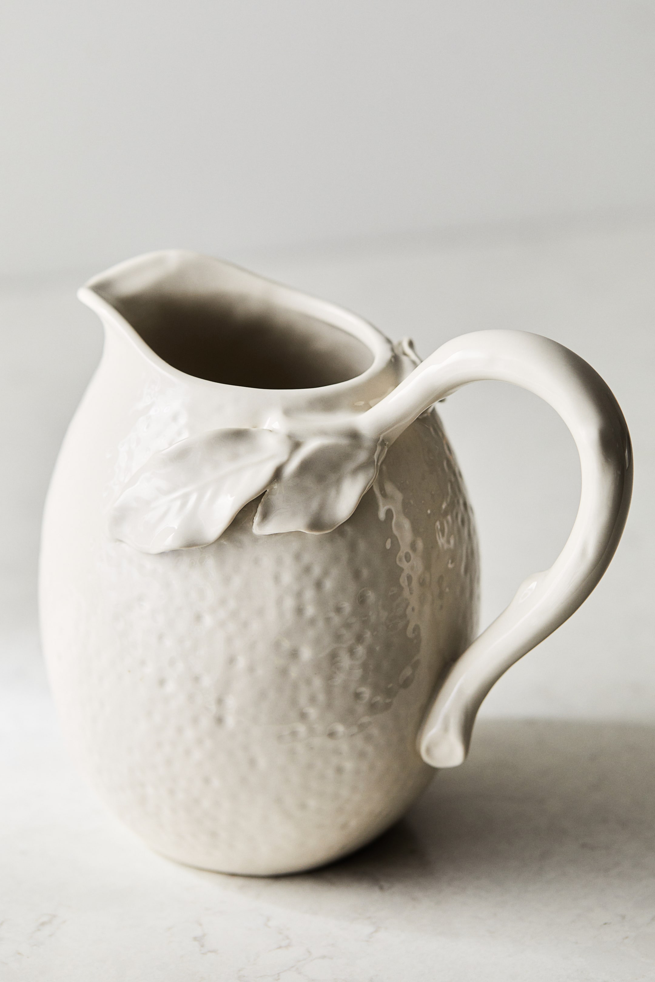 Lemon-shaped Stoneware Pitcher