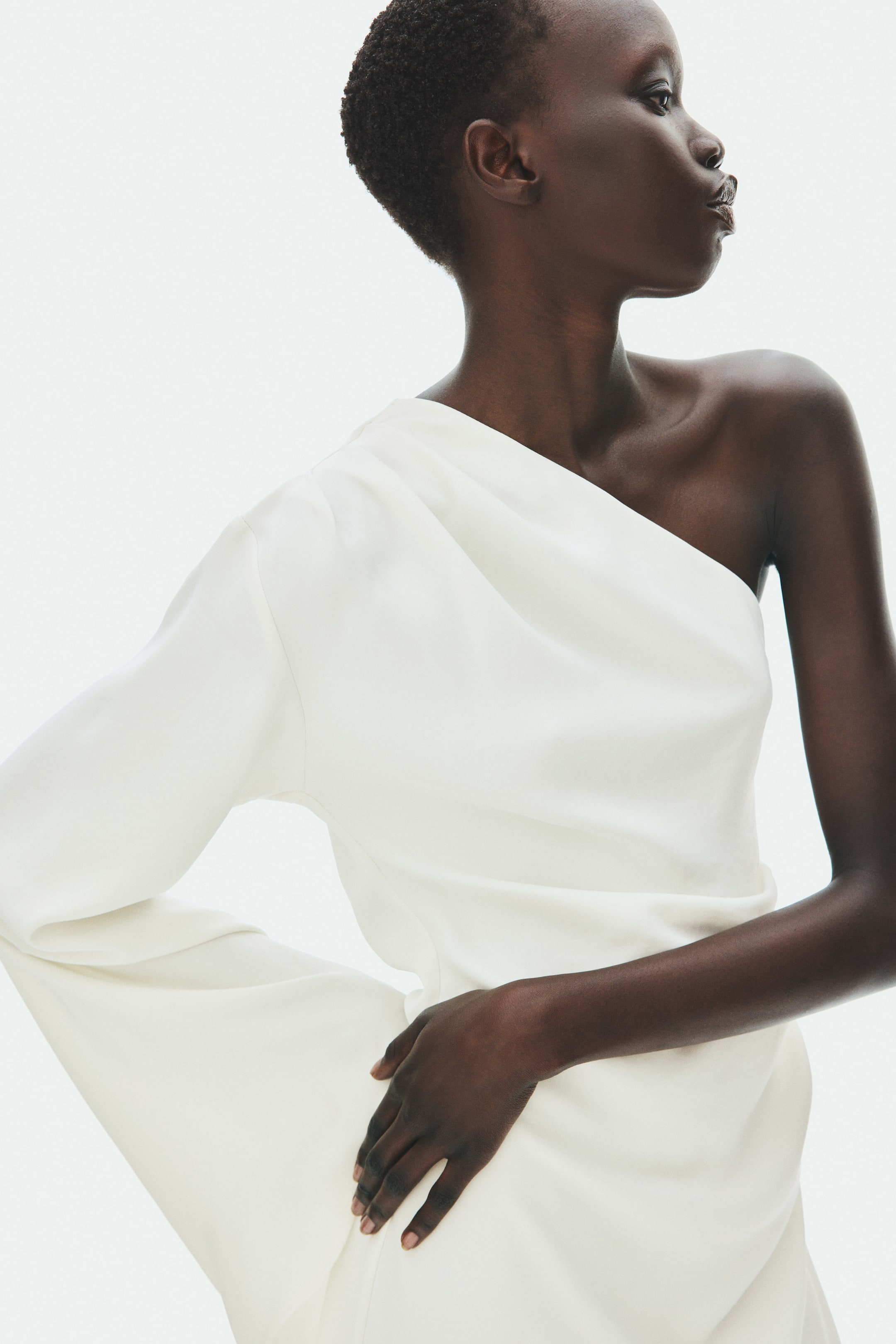 Draped Asymmetric Dress