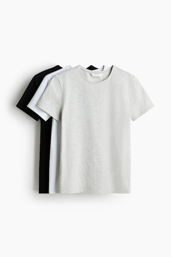Женские футболки H&M 3-Pack T-Shirts