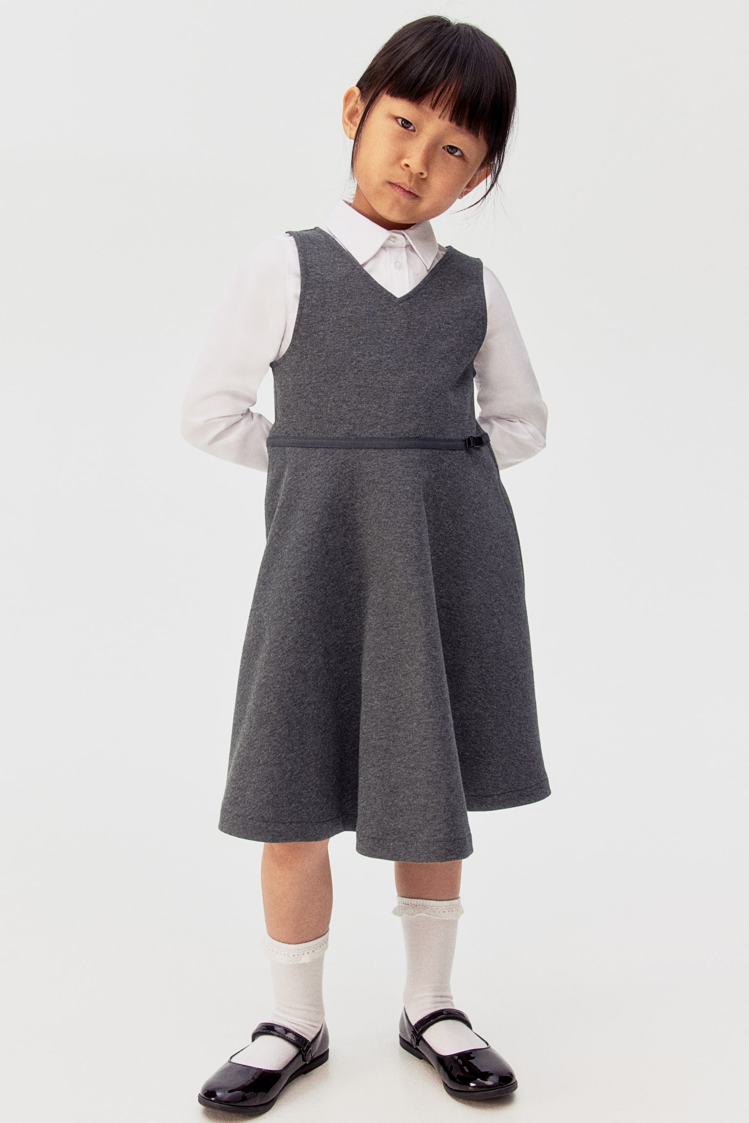 Jersey school dress - Dark grey - 1