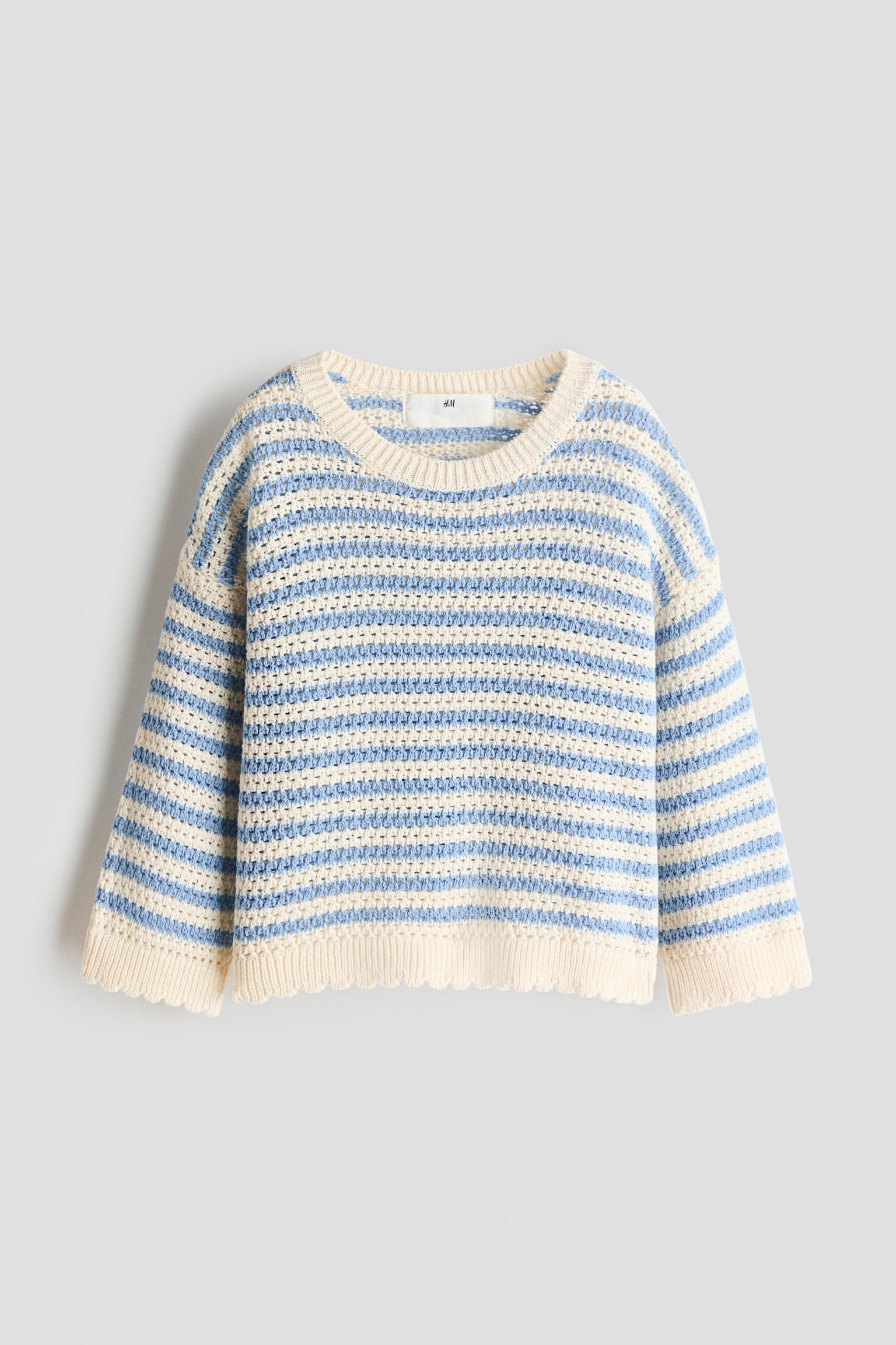 Pullover in maglia strutturata - Blu/righe/Crema/cuori/Rosso/righe