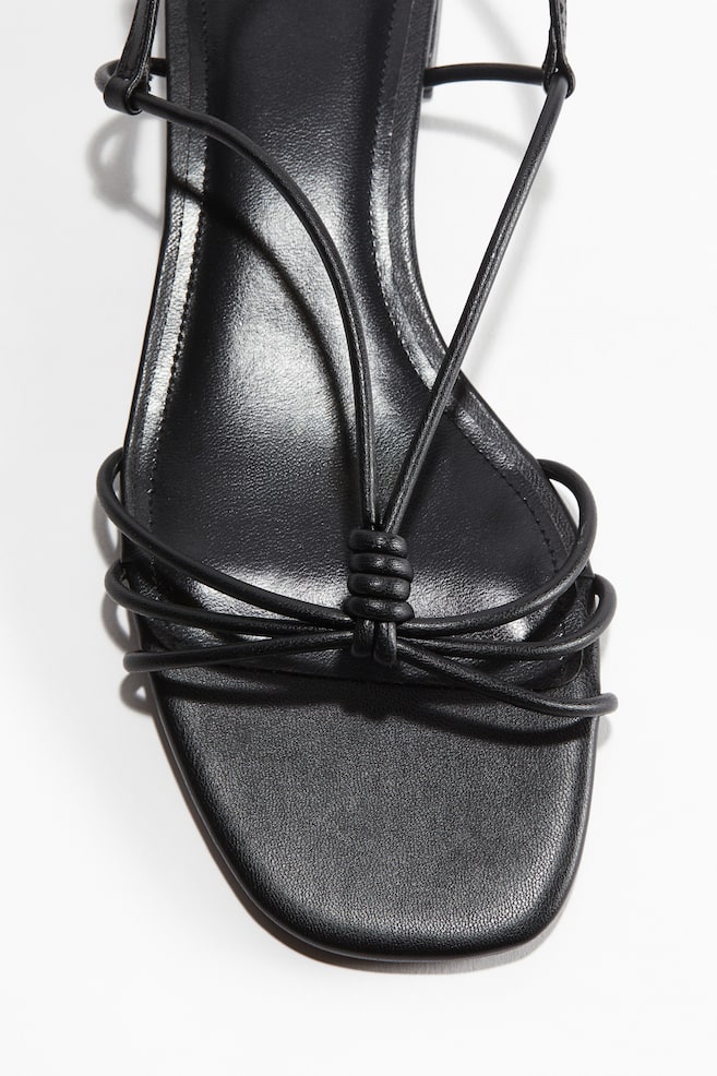 Strappy sandals - Black/Red/Snakeskin pattern - 1
