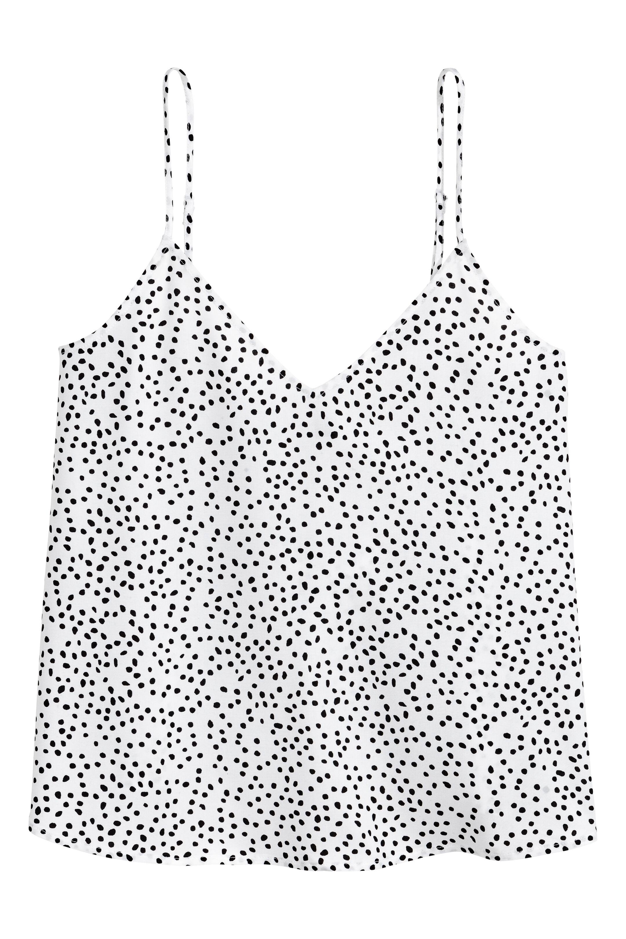 View larger image: V-neck strappy top - White/Spotted - Ladies | H&M GB 1