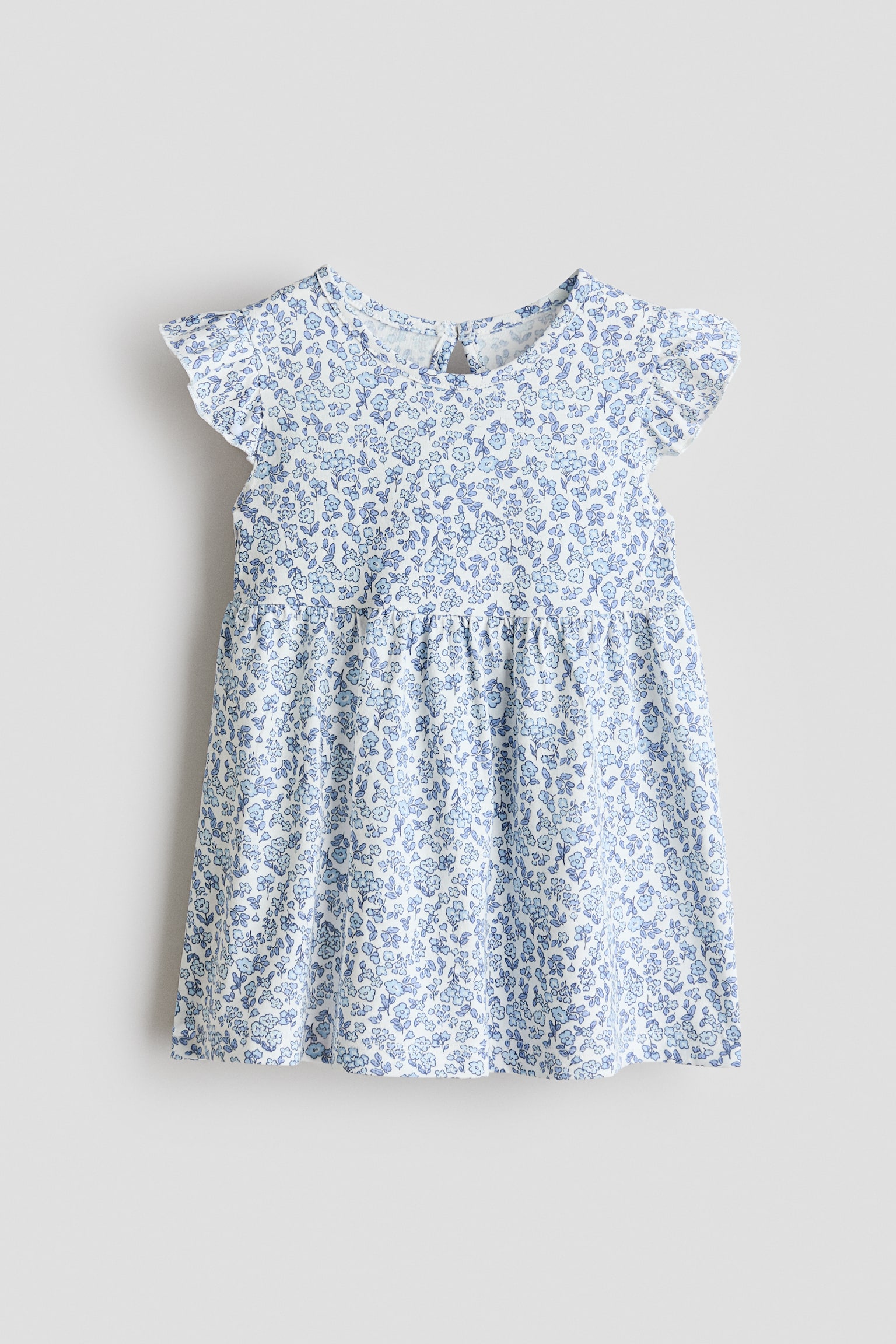 Váy cotton - Màu xanh dương nhạt/Hoa/Màu vàng/Chanh tây