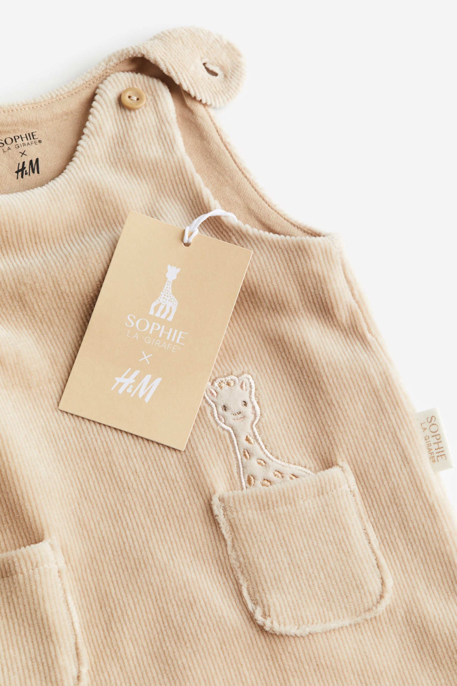 2-piece Bodysuit & Dungarees Set - Beige/Sophie la girafe - 3