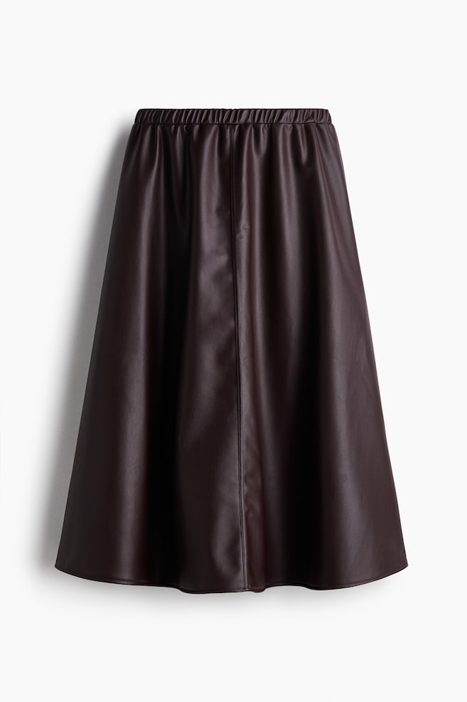 Coated skirt - Burgundy - 1